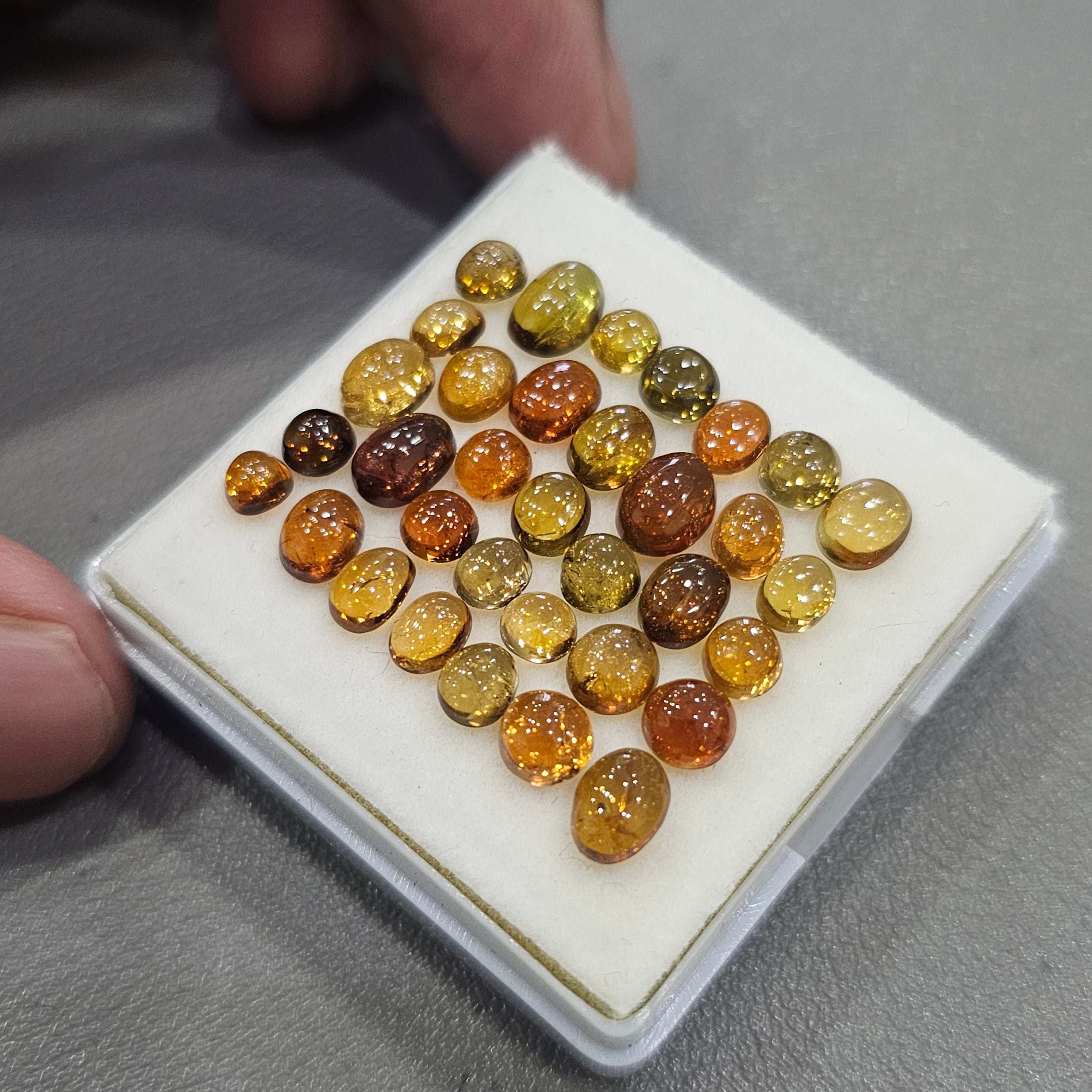 35 Pcs Natural Multi Tourmaline Cabochon | Mix | Size: 4-7mm - The LabradoriteKing