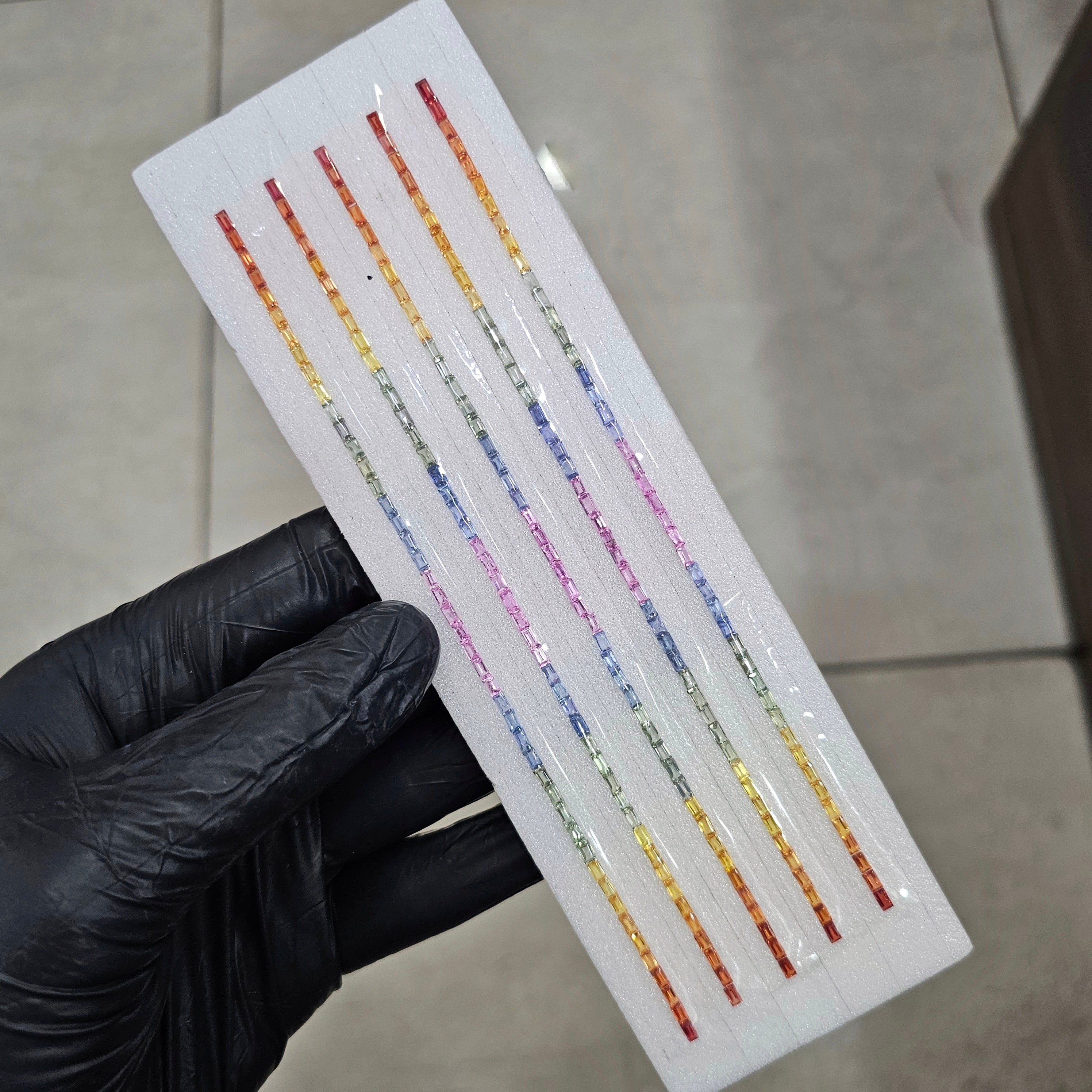 Natural Rainbow Sapphire 7'' Inches Line | One Line is 3.5x2mm | 6cts - The LabradoriteKing