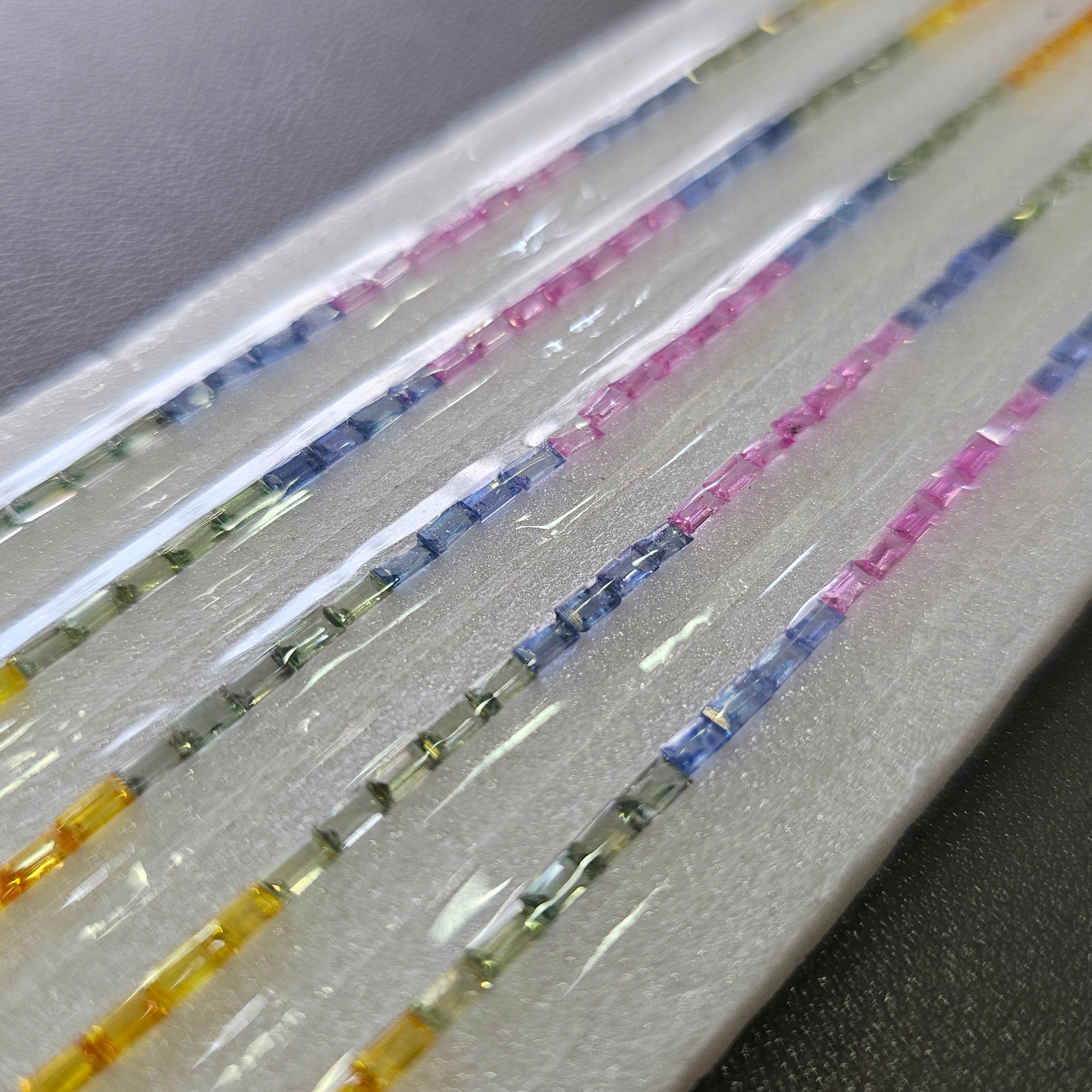 Natural Rainbow Sapphire 7'' Inches Line | One Line is 3.5x2mm | 6cts - The LabradoriteKing