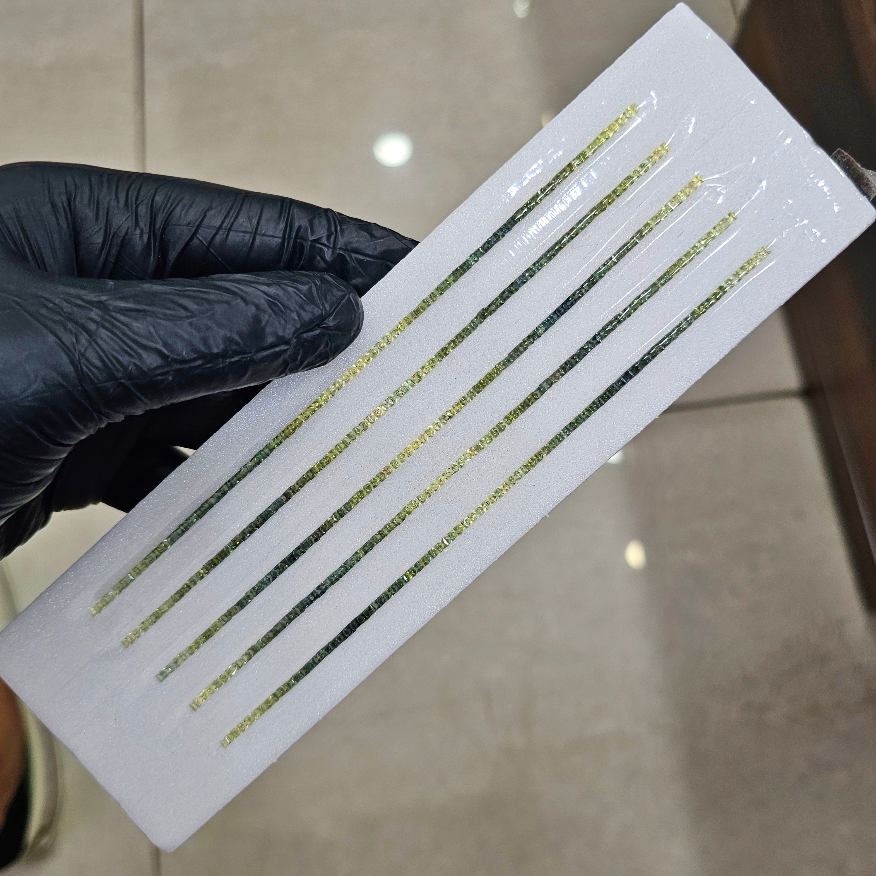 Natural Green Sapphire Shades Line | 7'' Inches Line | 2mm | 4.60cts - The LabradoriteKing