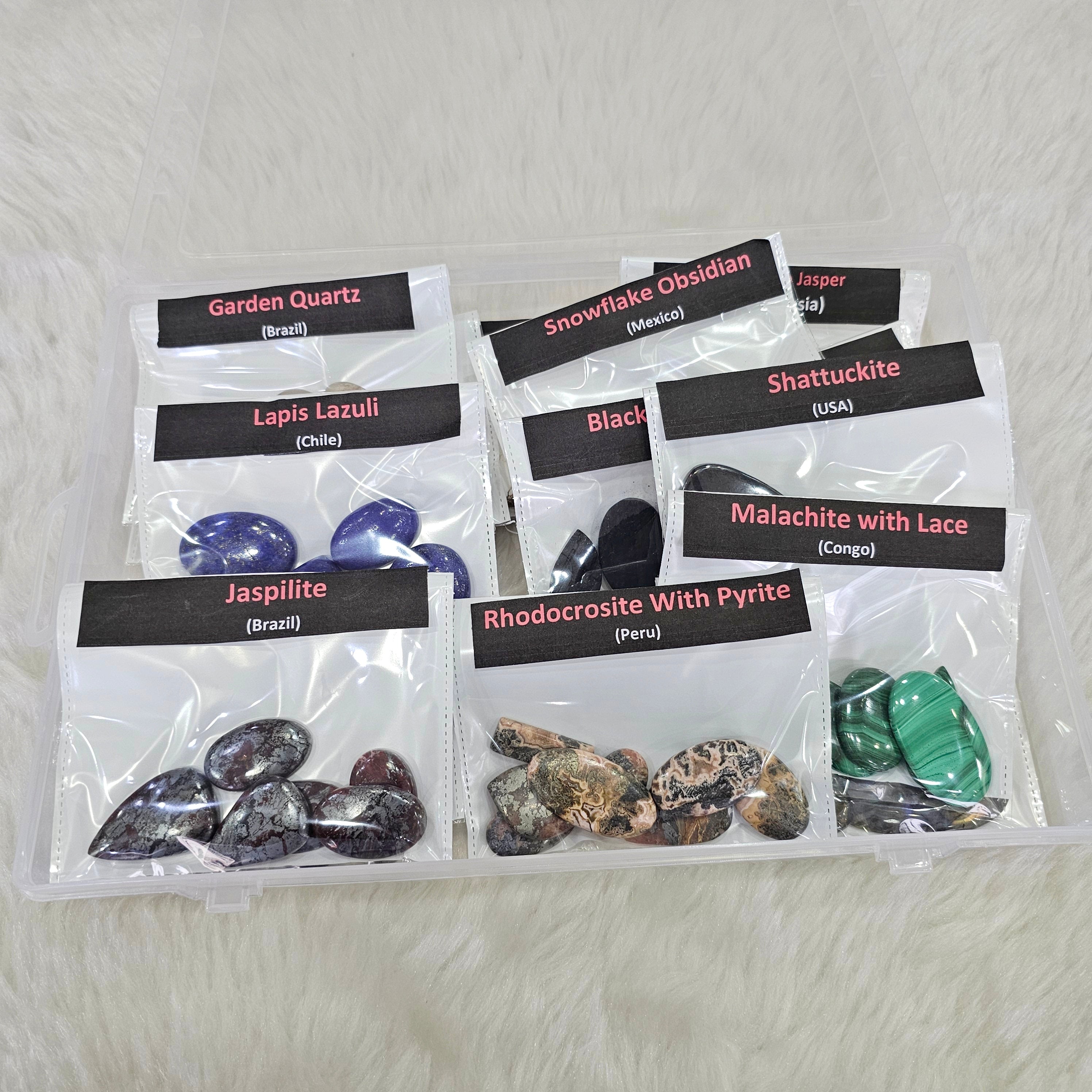 Halloween Box of 16 Exotic Gemstone cabochons | 1 KG box - The LabradoriteKing