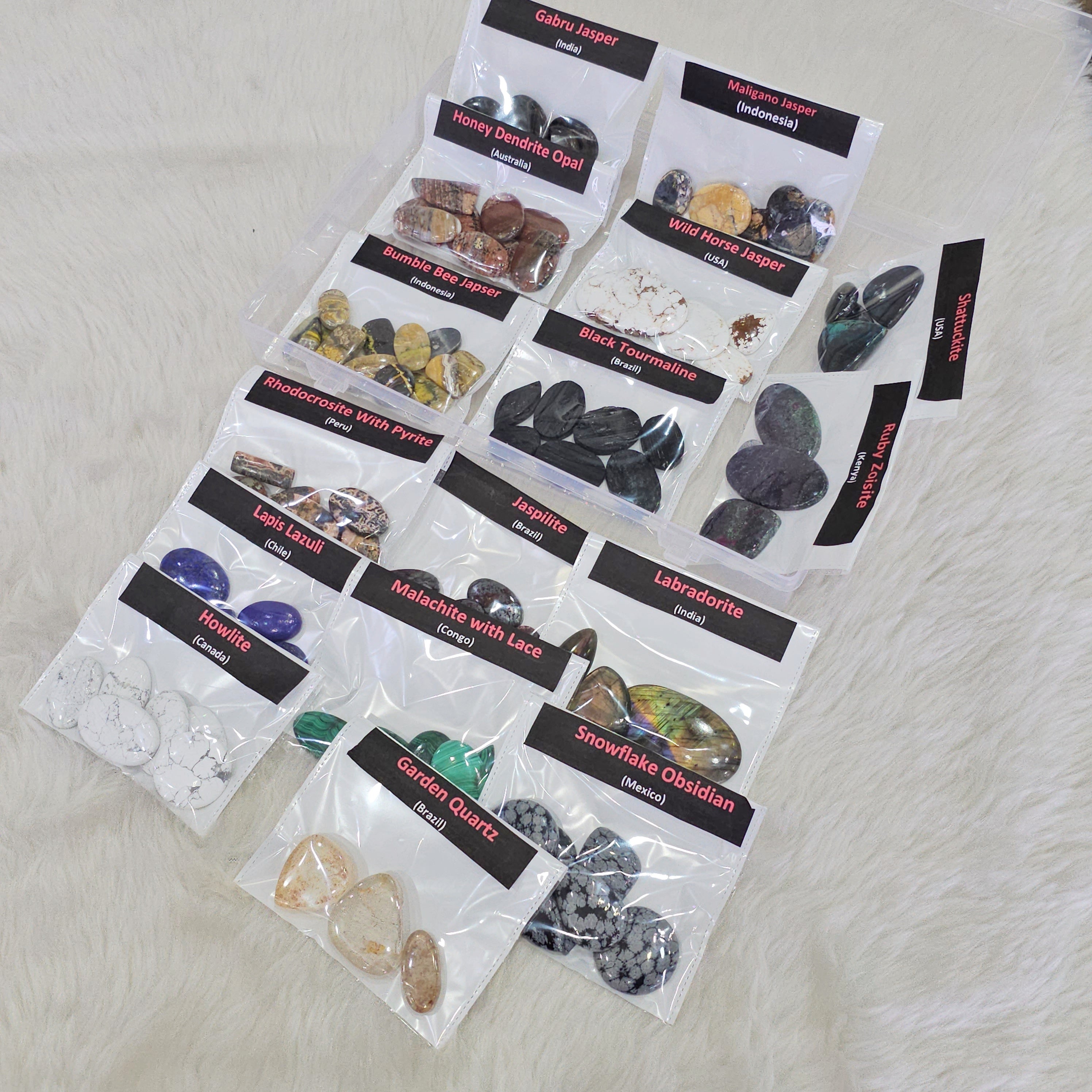 Halloween Box of 16 Exotic Gemstone cabochons | 1 KG box - The LabradoriteKing