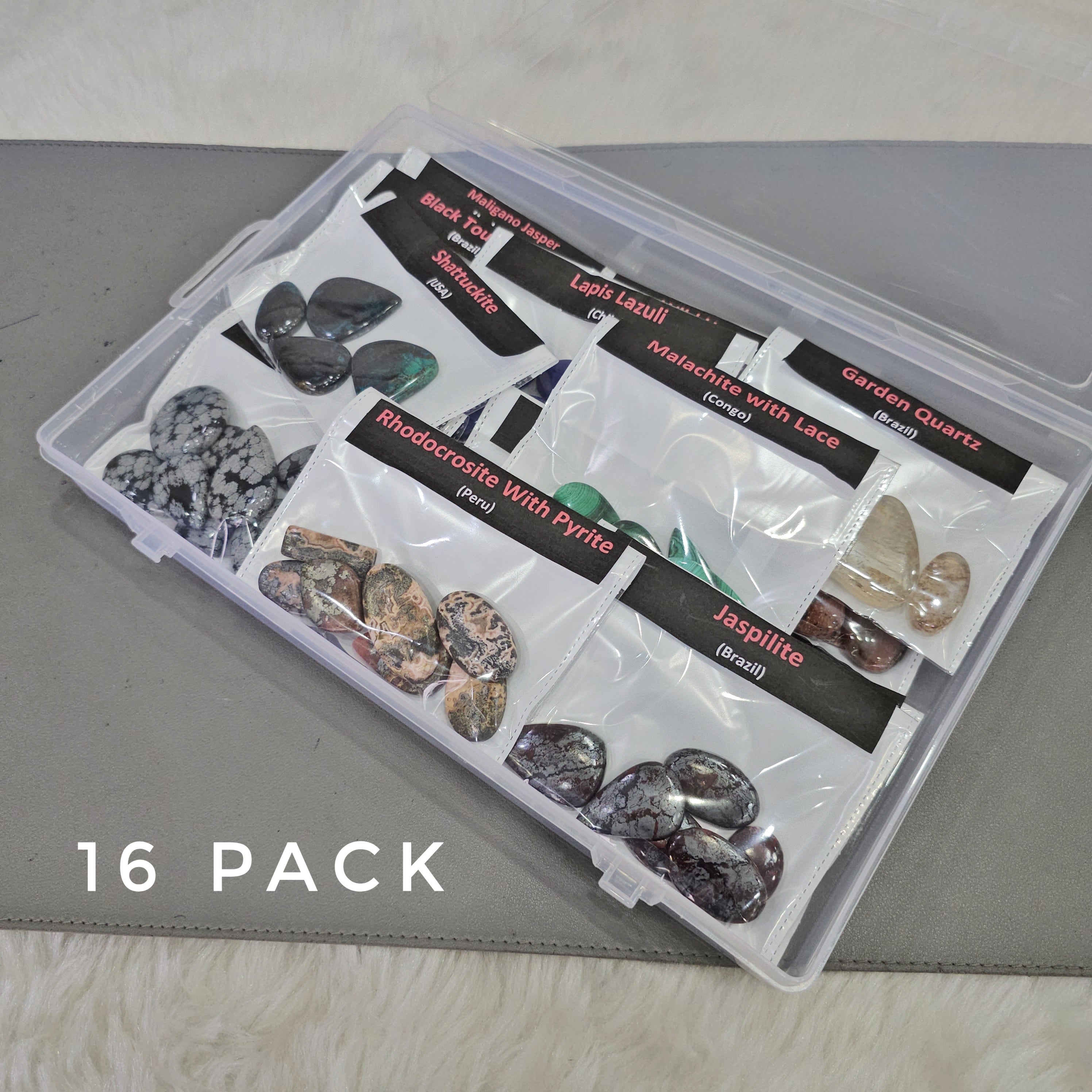 Halloween Box of 16 Exotic Gemstone cabochons | 1 KG box