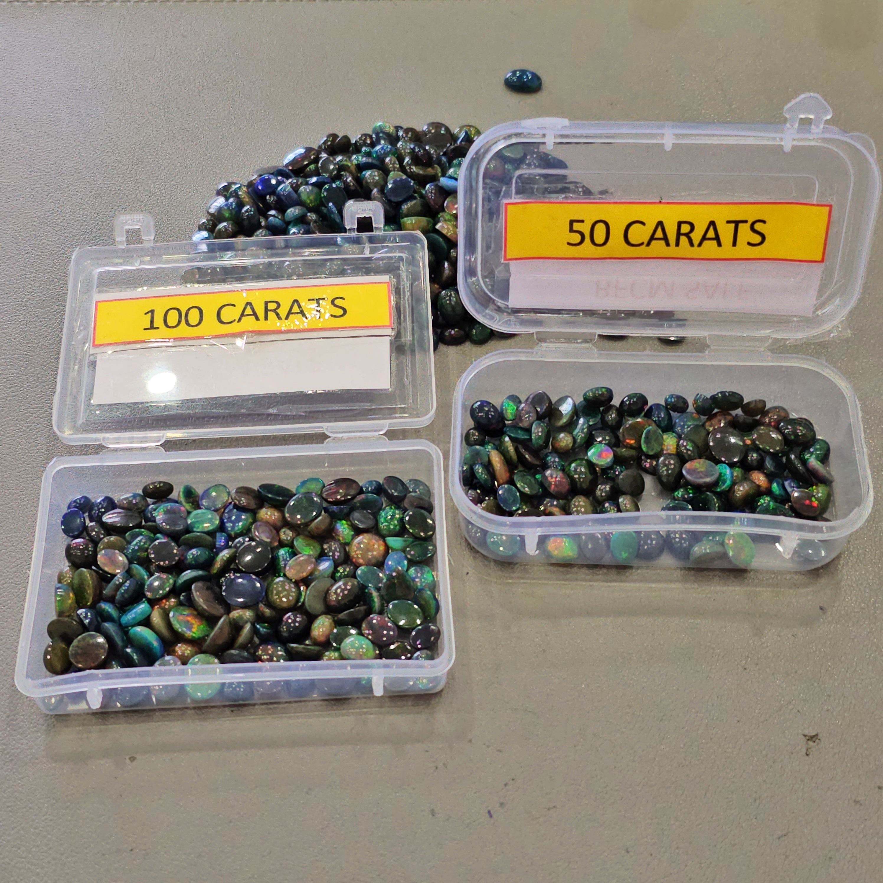 Week 1: 50Cts of Natural Black Opal Cabochons | 5–9mm | 50–60 Pcs | M