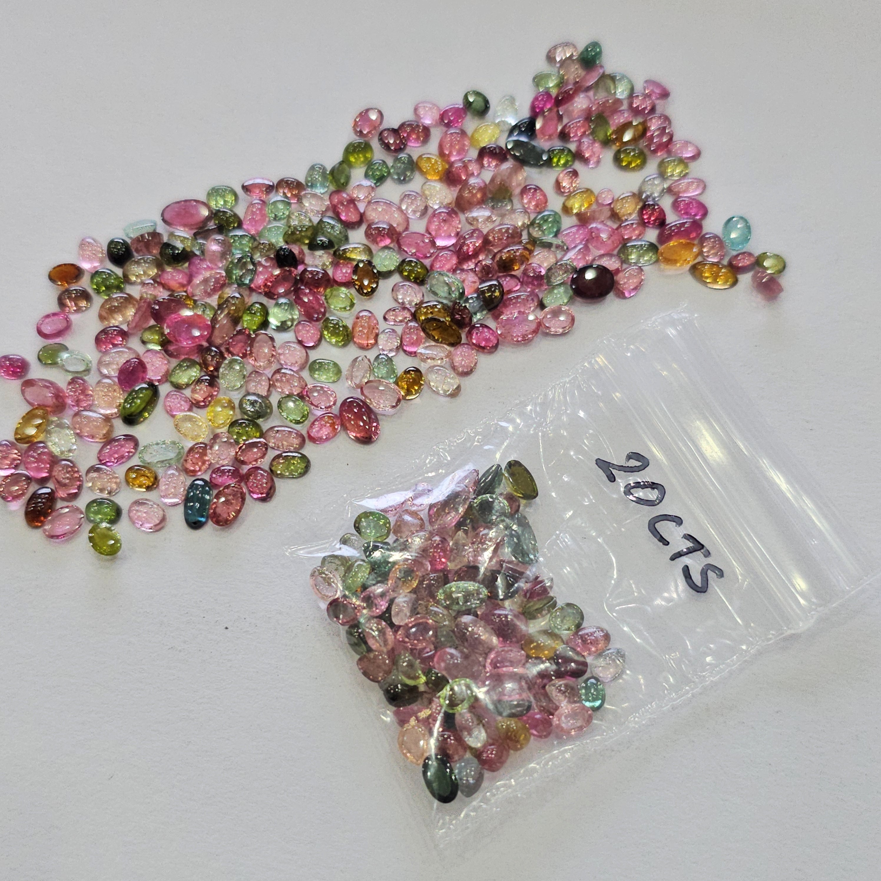 Week2: 20Cts Multi Tourmaline Cabochons | 3–6mm | 80–100 Pcs | Mixed Shapes
