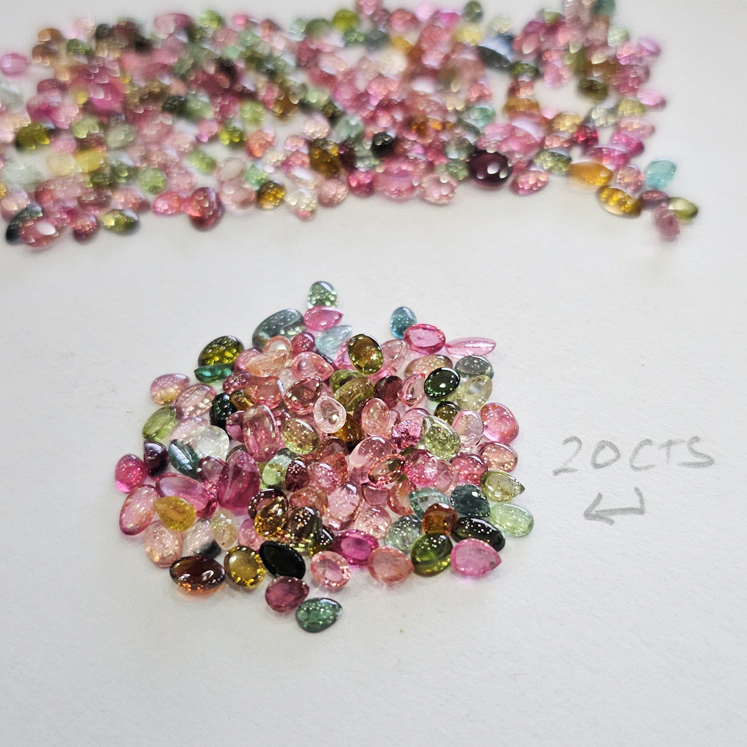 Week2: 20Cts Multi Tourmaline Cabochons | 3–6mm | 80–100 Pcs | Mixed Shapes