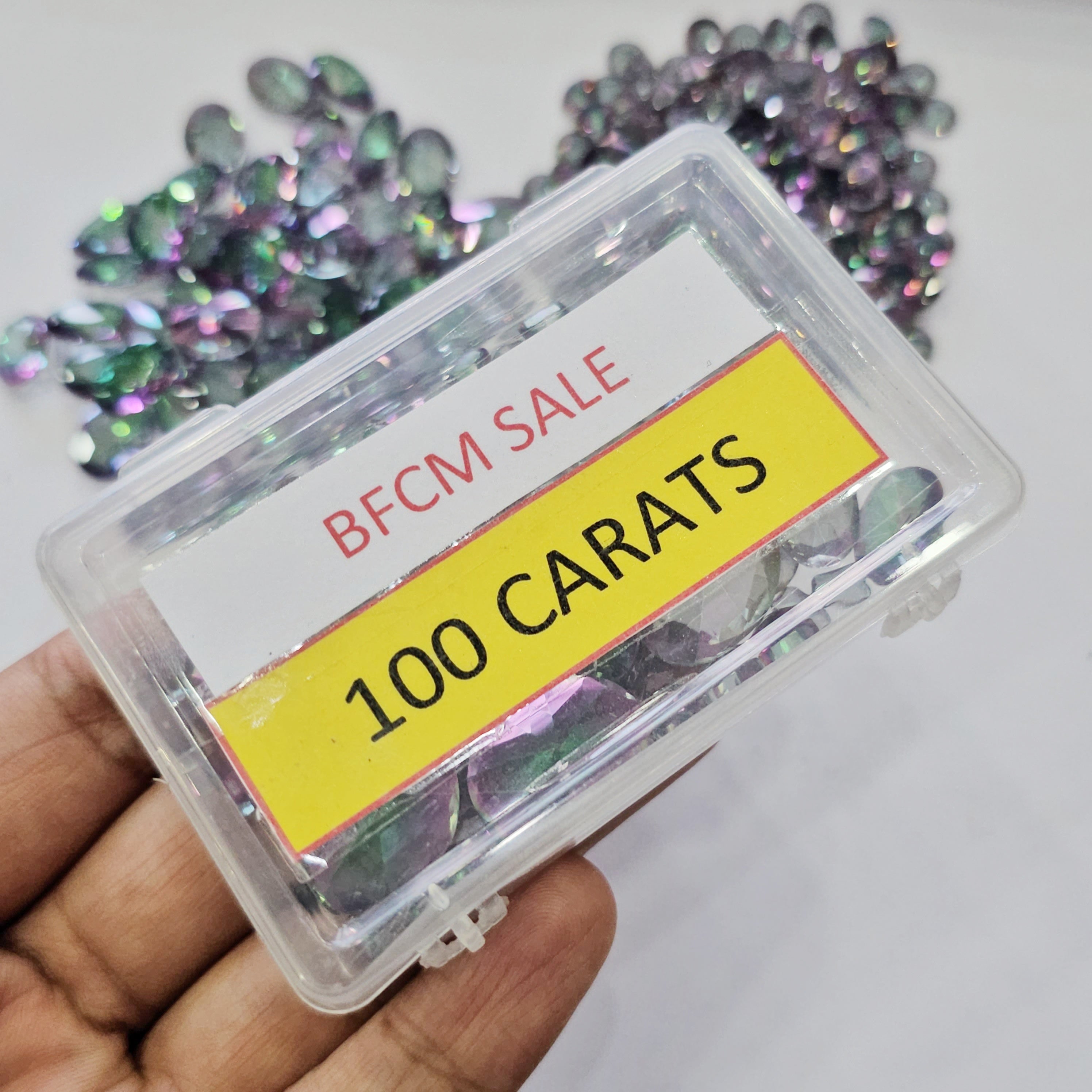 Week2: 100Cts Mystic Quartz Faceted Gemstones | 6–20mm | 70–80 Pcs | Mixed Shapes