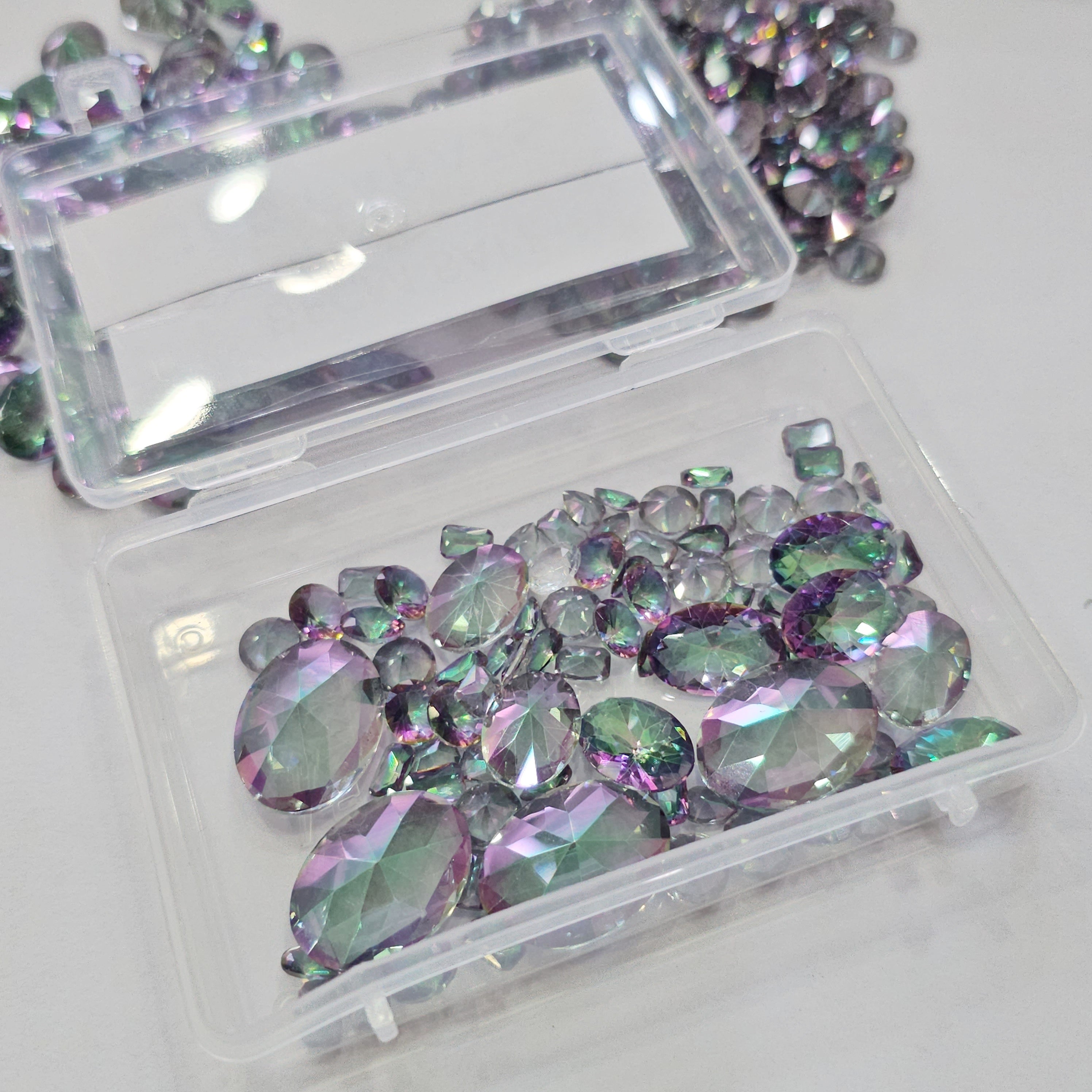 Week2: 100Cts Mystic Quartz Faceted Gemstones | 6–20mm | 70–80 Pcs | Mixed Shapes