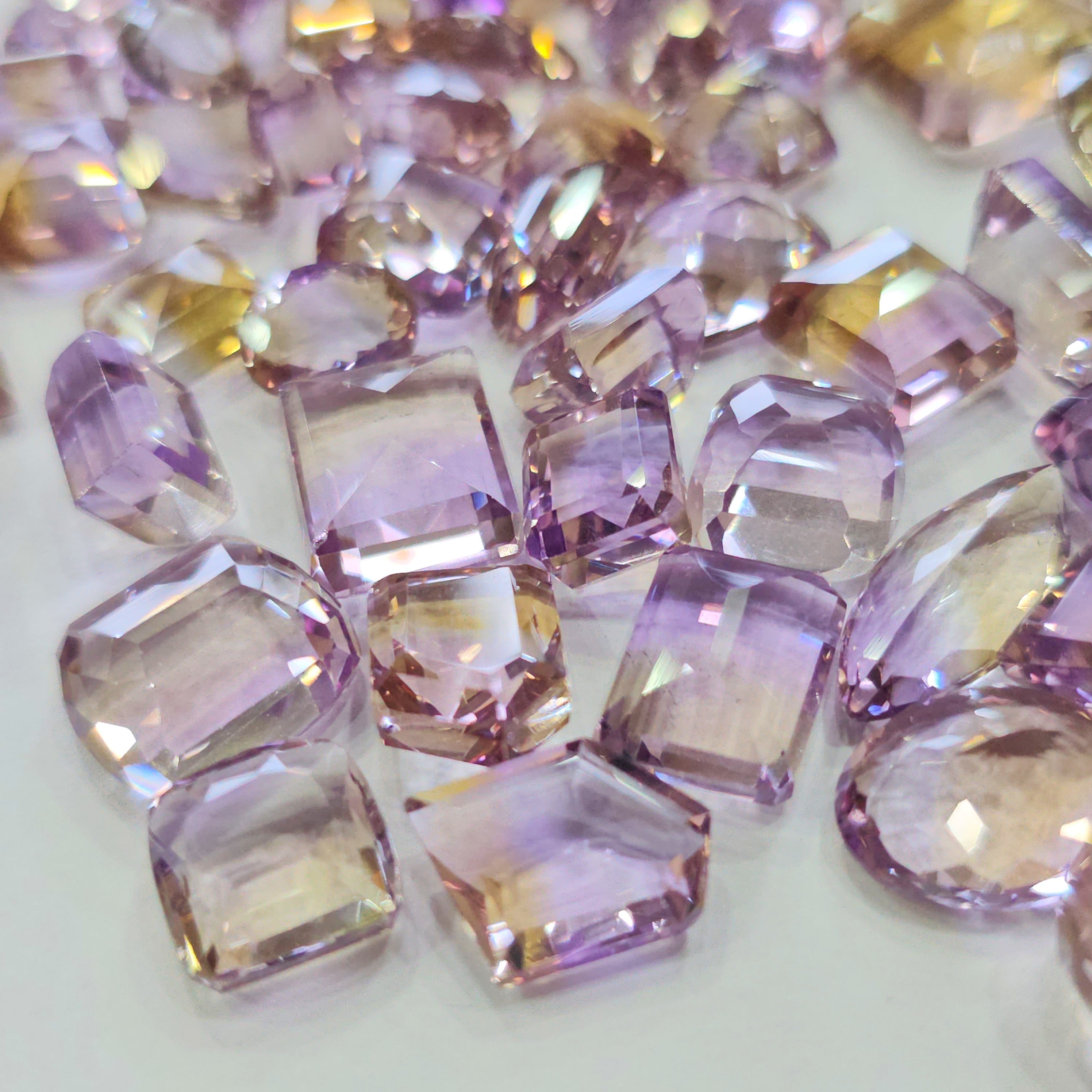 Week2: 100Cts Natural Ametrine Faceted Flawless | 10–18mm | 15–18 Pcs | Mixed Shapes
