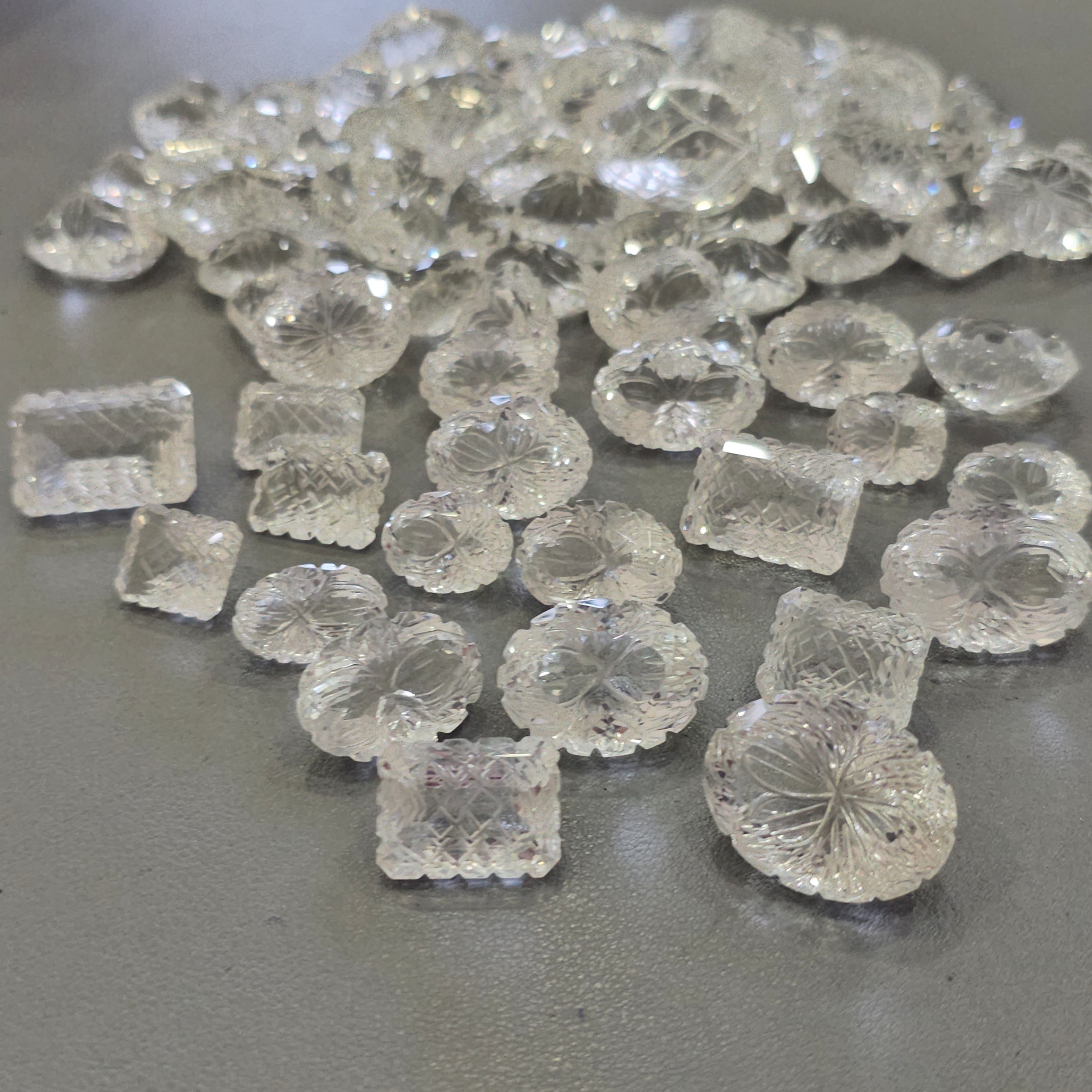 10 Pcs of Carved Clear Quartz | Randomly picked 20-30mm