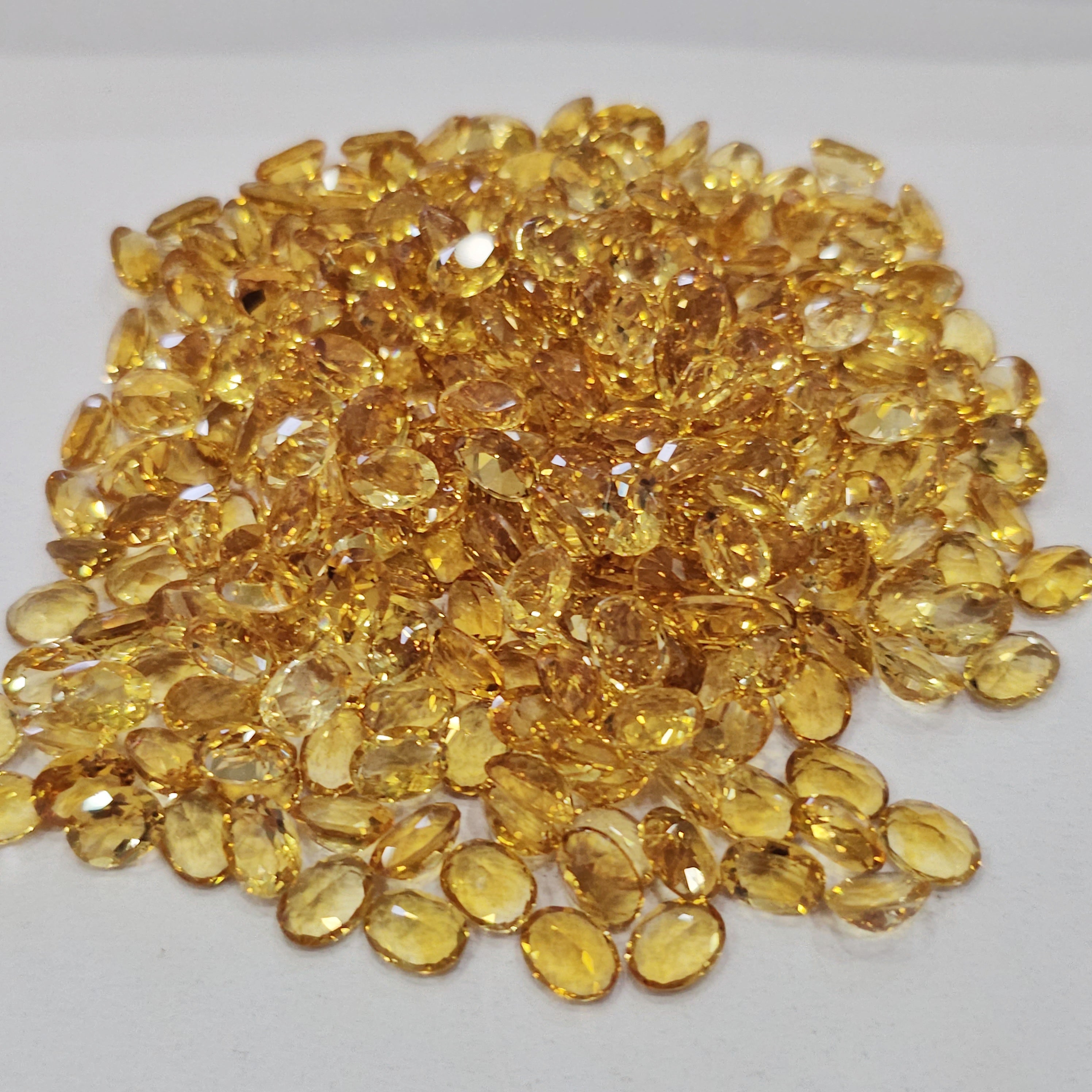 50 Carats of Natural Citrine Ovals 8x6mm | 40 Pcs flawless
