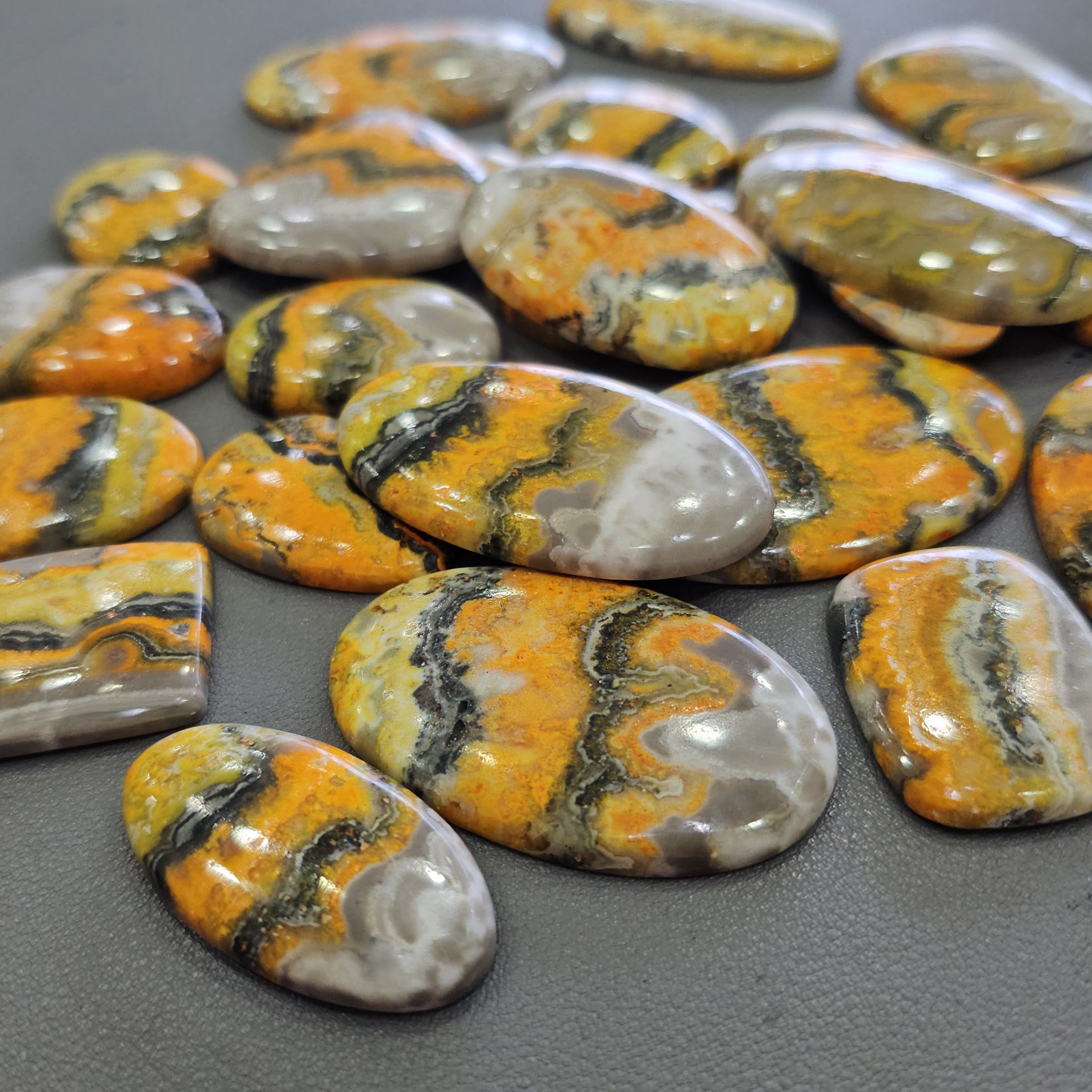 100 Grams Bumble Bee Jasper | Top Vibrant Quality | Approx. 40mm | 8–10 Pcs