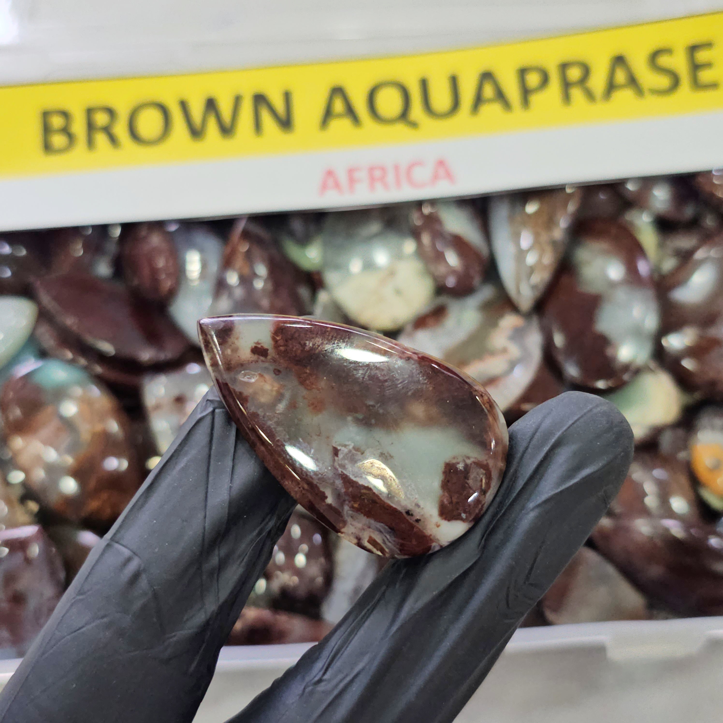 500 Grams Natural Brown Aquaprase Cabochons | 1"–2" Inches | 60–80 Pcs | Mixed Shapes