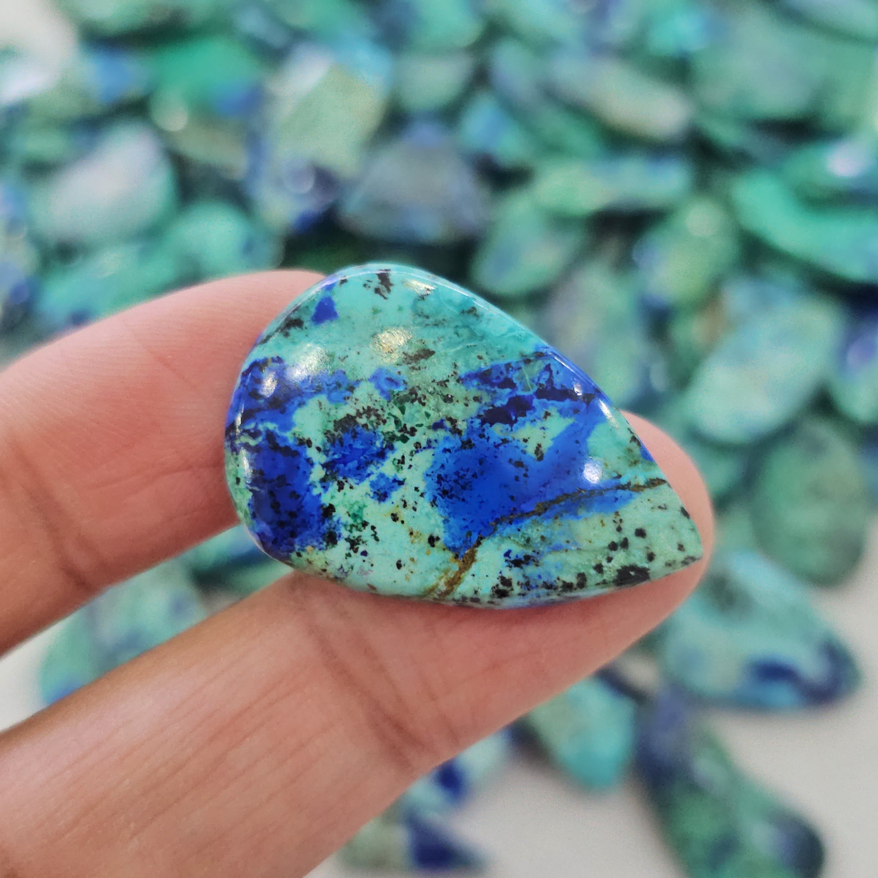 1 Card Natural Blue Bird Azurite Cabochons | 10–22 mm | Mixed Shapes