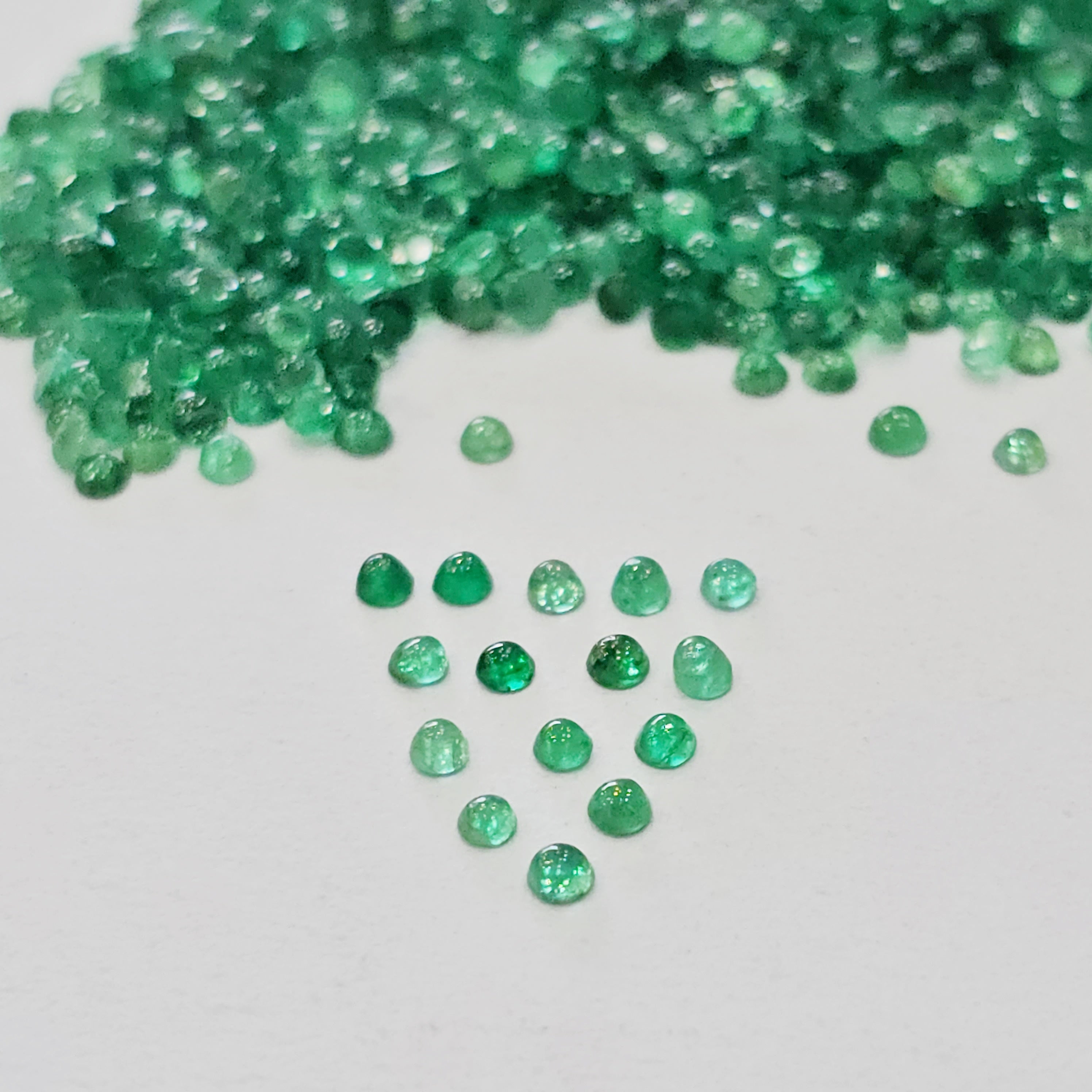 5 Carats Emerald Cabochons | Round | 2-3mm | 120-140Pcs