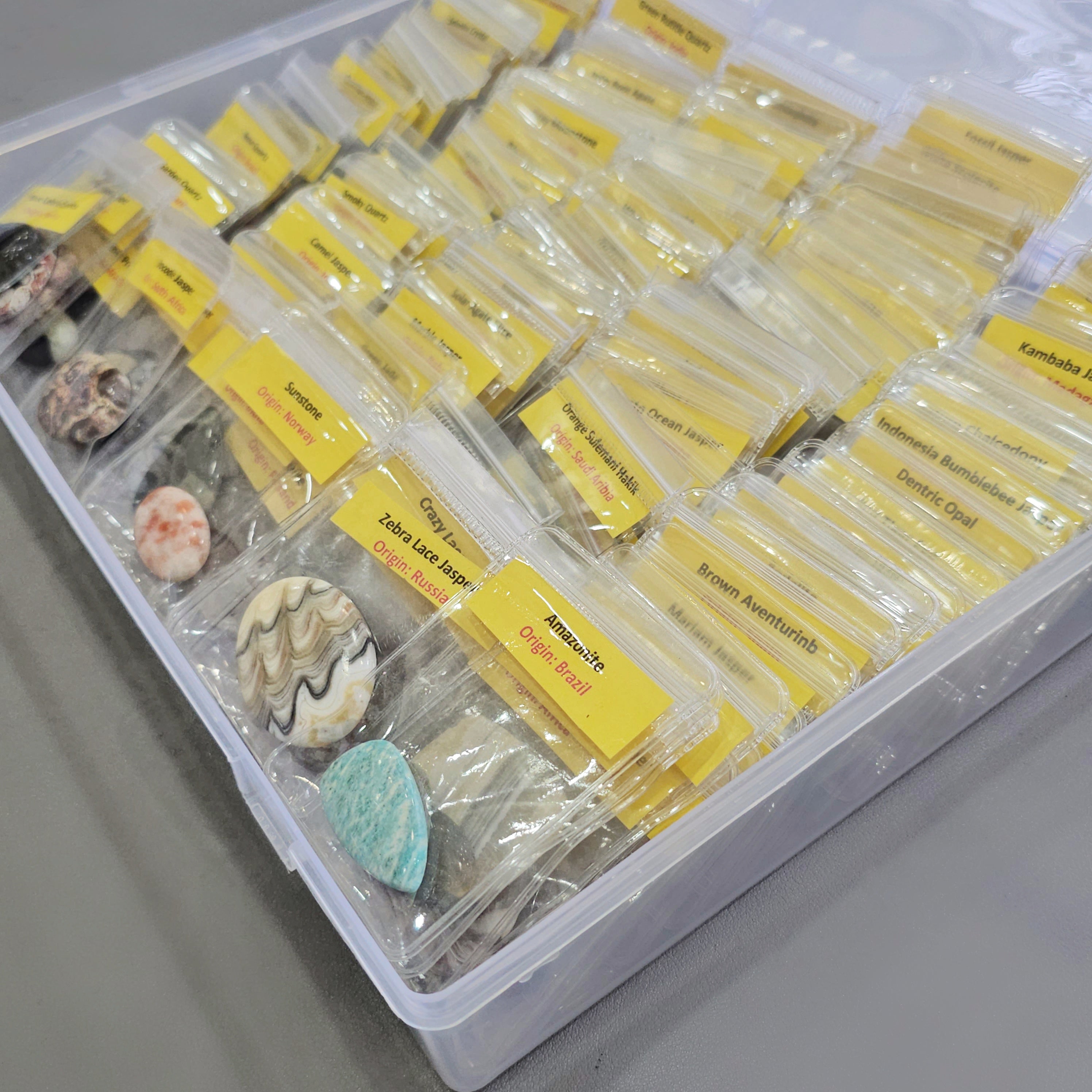 Mega 160 PCS Gemstone Collection Box – 160 Unique Cabochons with Names & Origins - The LabradoriteKing