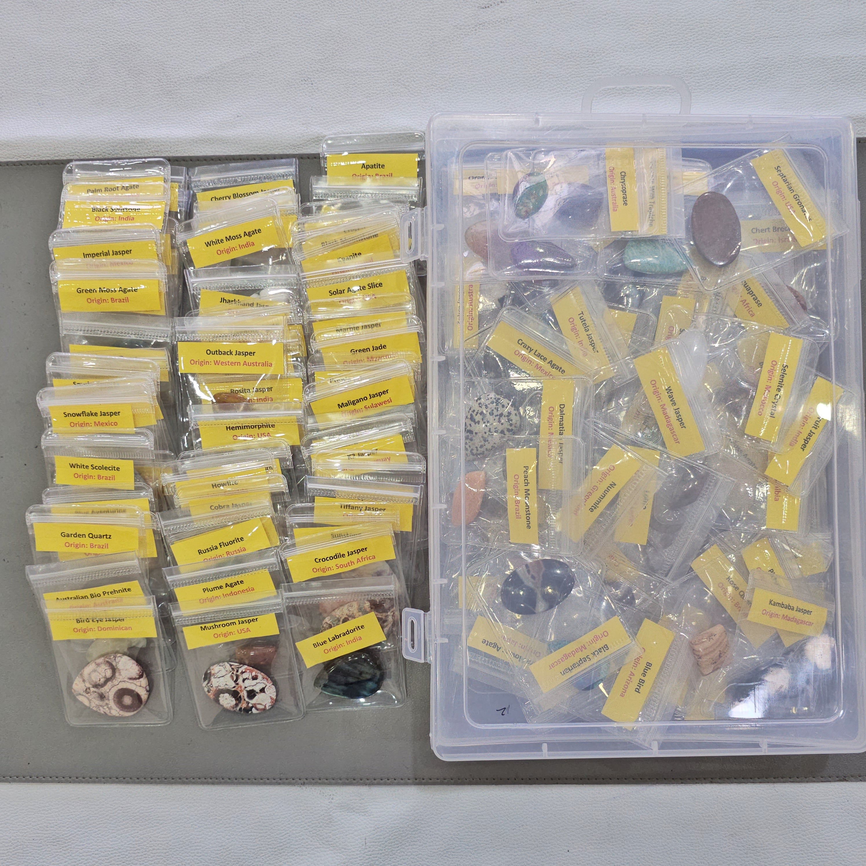 Mega 160 PCS Gemstone Collection Box – 160 Unique Cabochons with Names & Origins - The LabradoriteKing