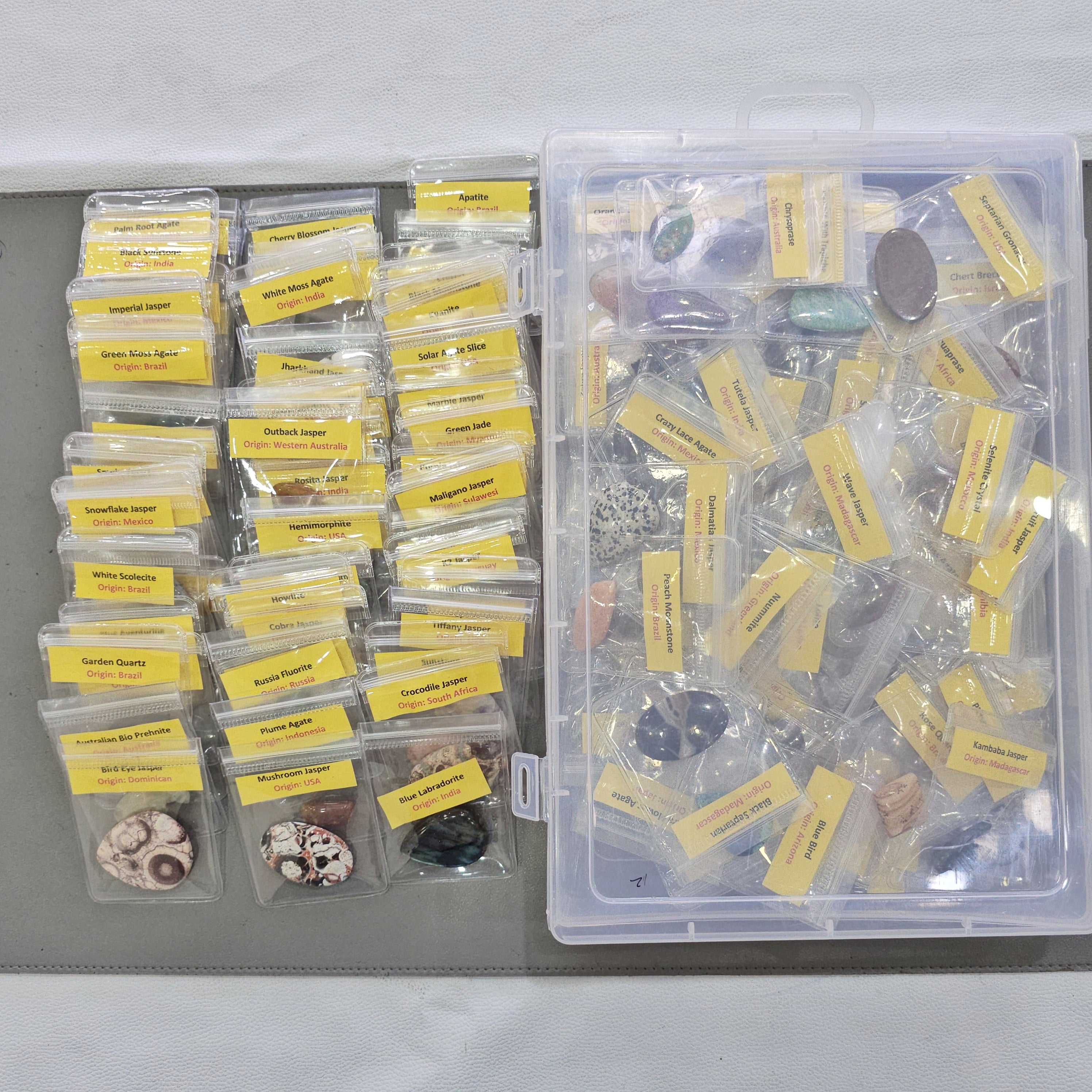 Mega 160 PCS Gemstone Collection Box – 160 Unique Cabochons with Names & Origins - The LabradoriteKing