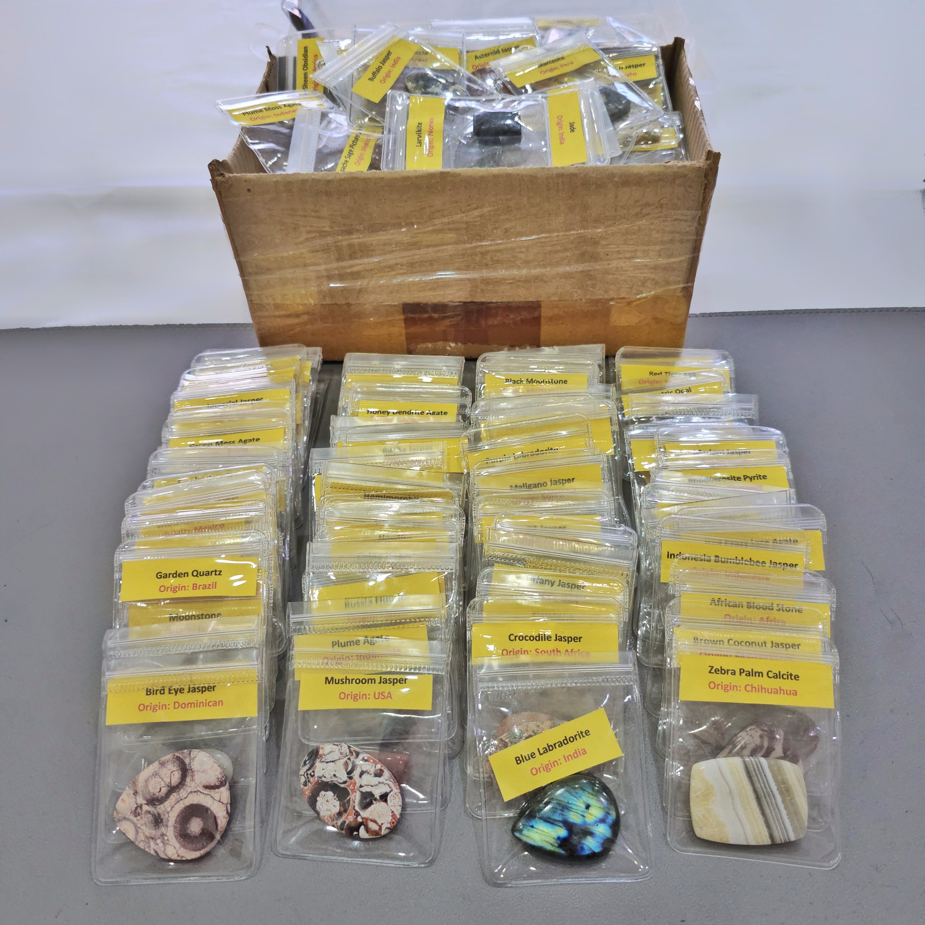 Mega 160 PCS Gemstone Collection Box – 160 Unique Cabochons with Names & Origins - The LabradoriteKing