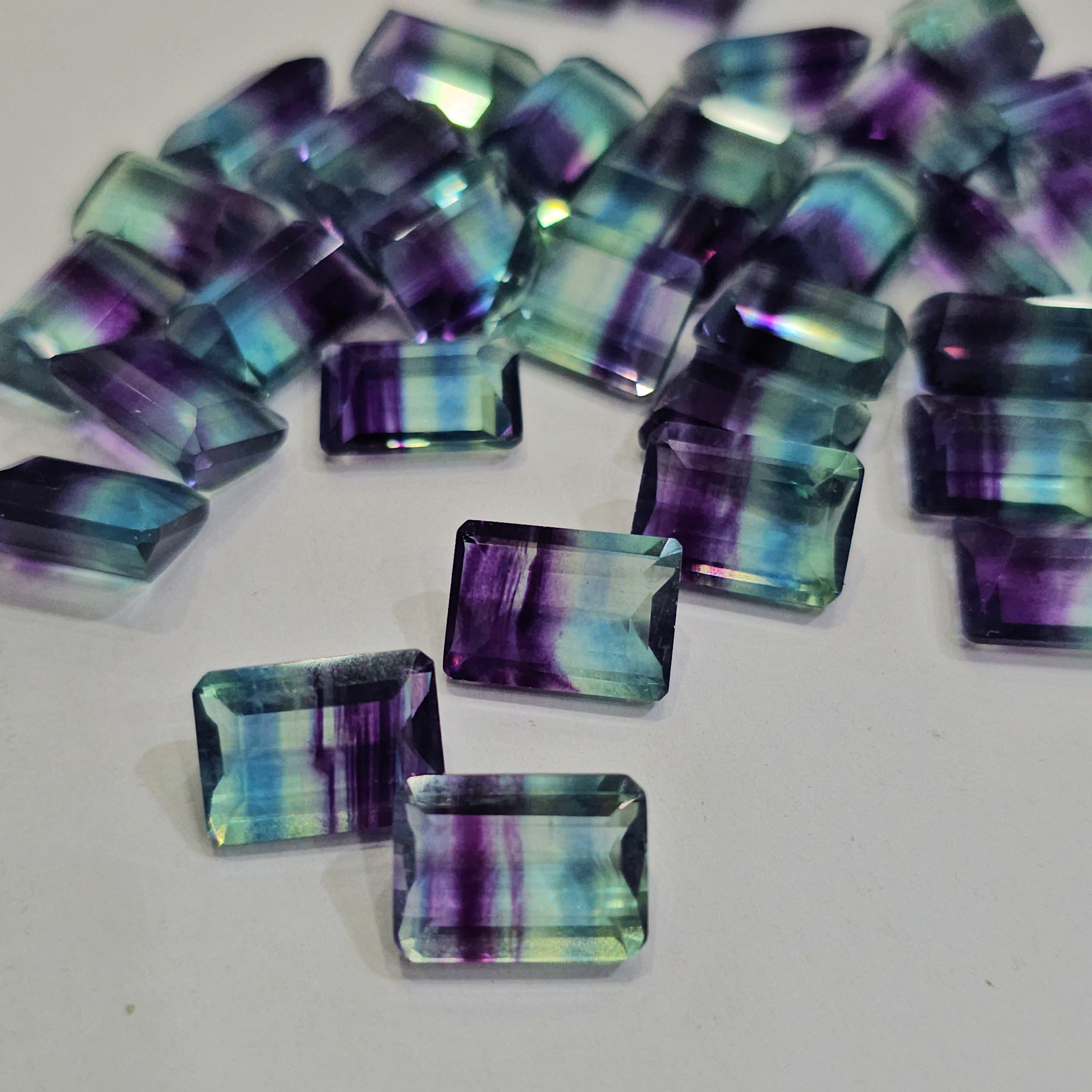 6 Pcs of High Quality Green purple Flourite with 50/50 Split - The LabradoriteKing