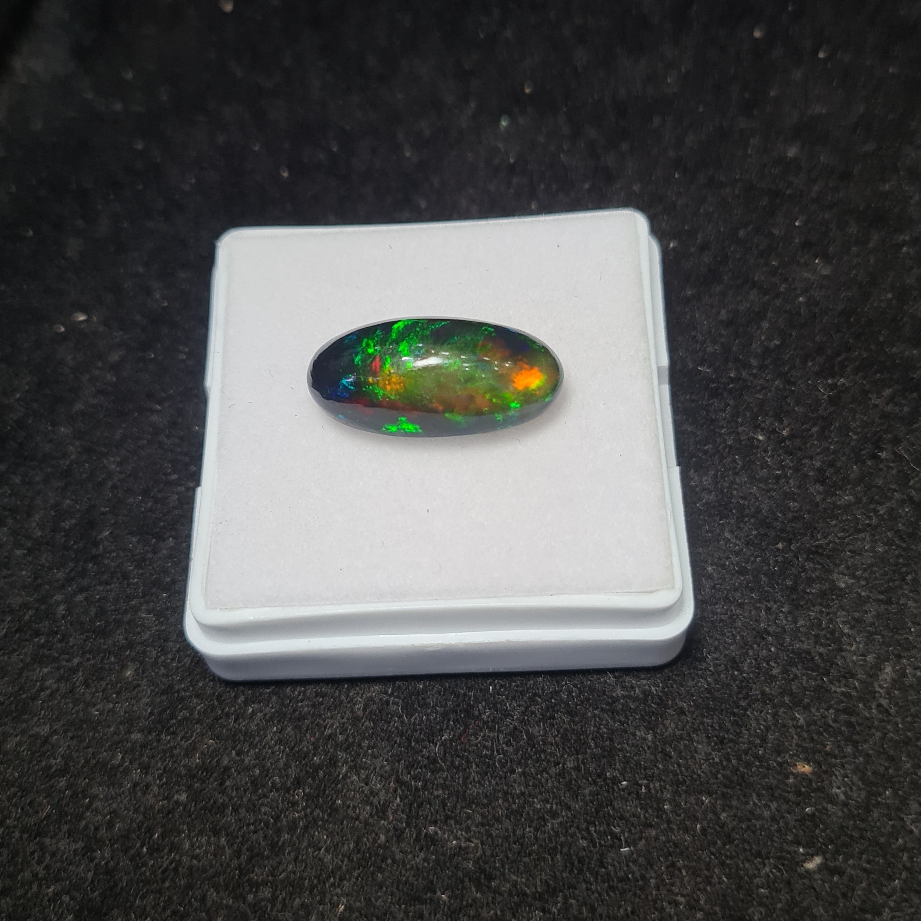 Ethiopian Black Smoked Opal Cabochon | Oval | Size: 21x10mm - The LabradoriteKing