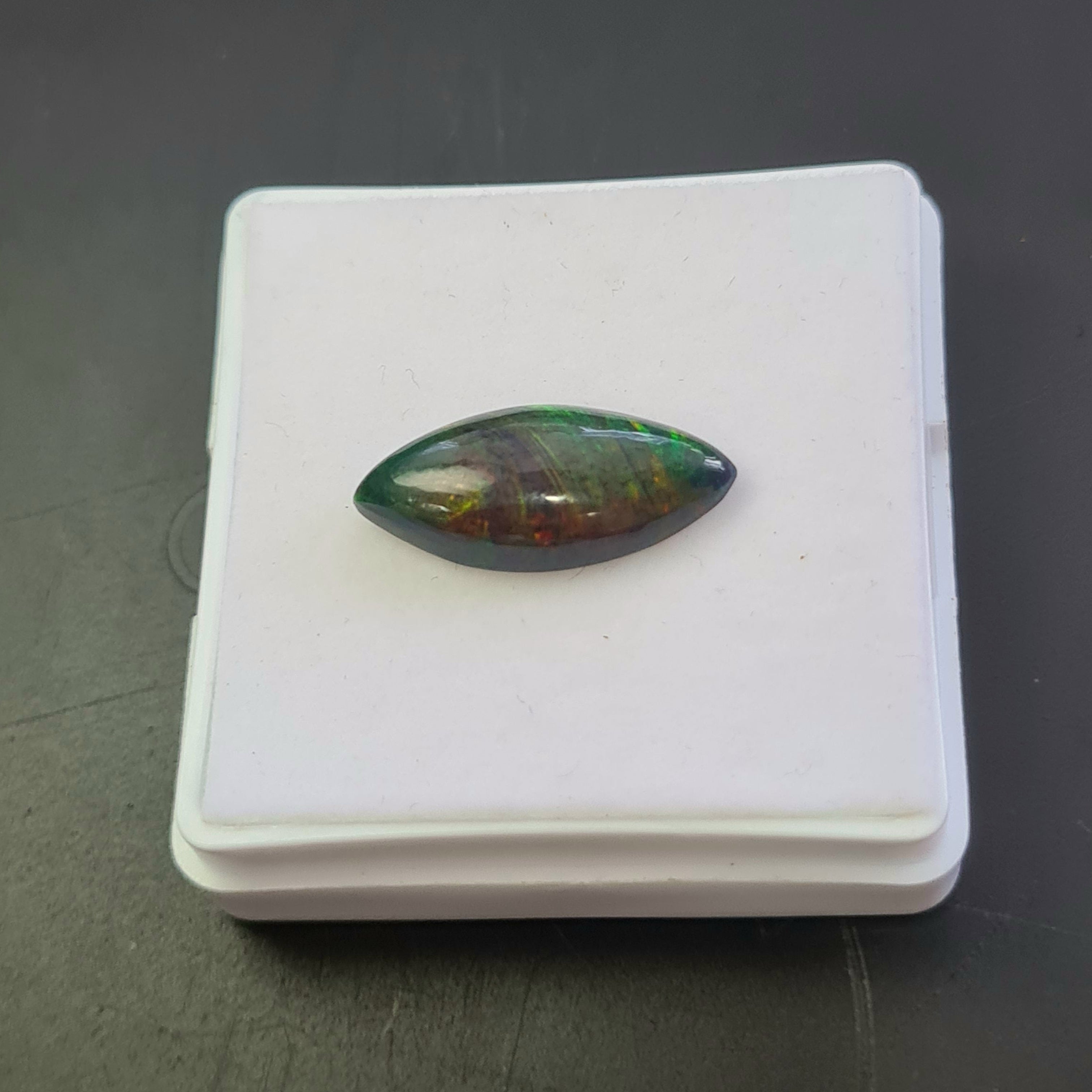 Ethiopian Black Smoked Opal Cabochon | Marquise | Size: 20x9mm - The LabradoriteKing