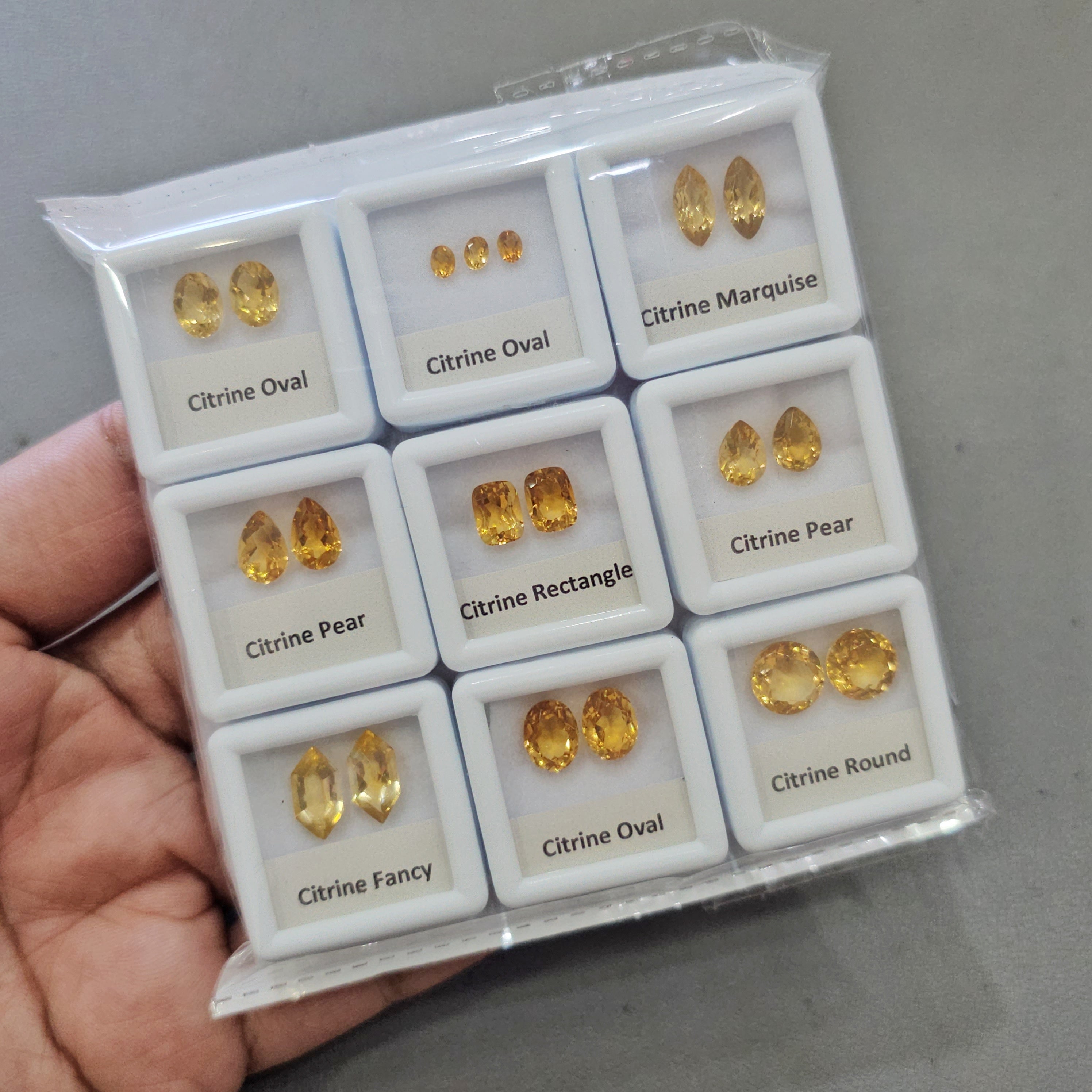 9 Pairs of Natural Citrine Faceted Stones | 4–8mm | Golden Yellow Sparkling Gems - The LabradoriteKing