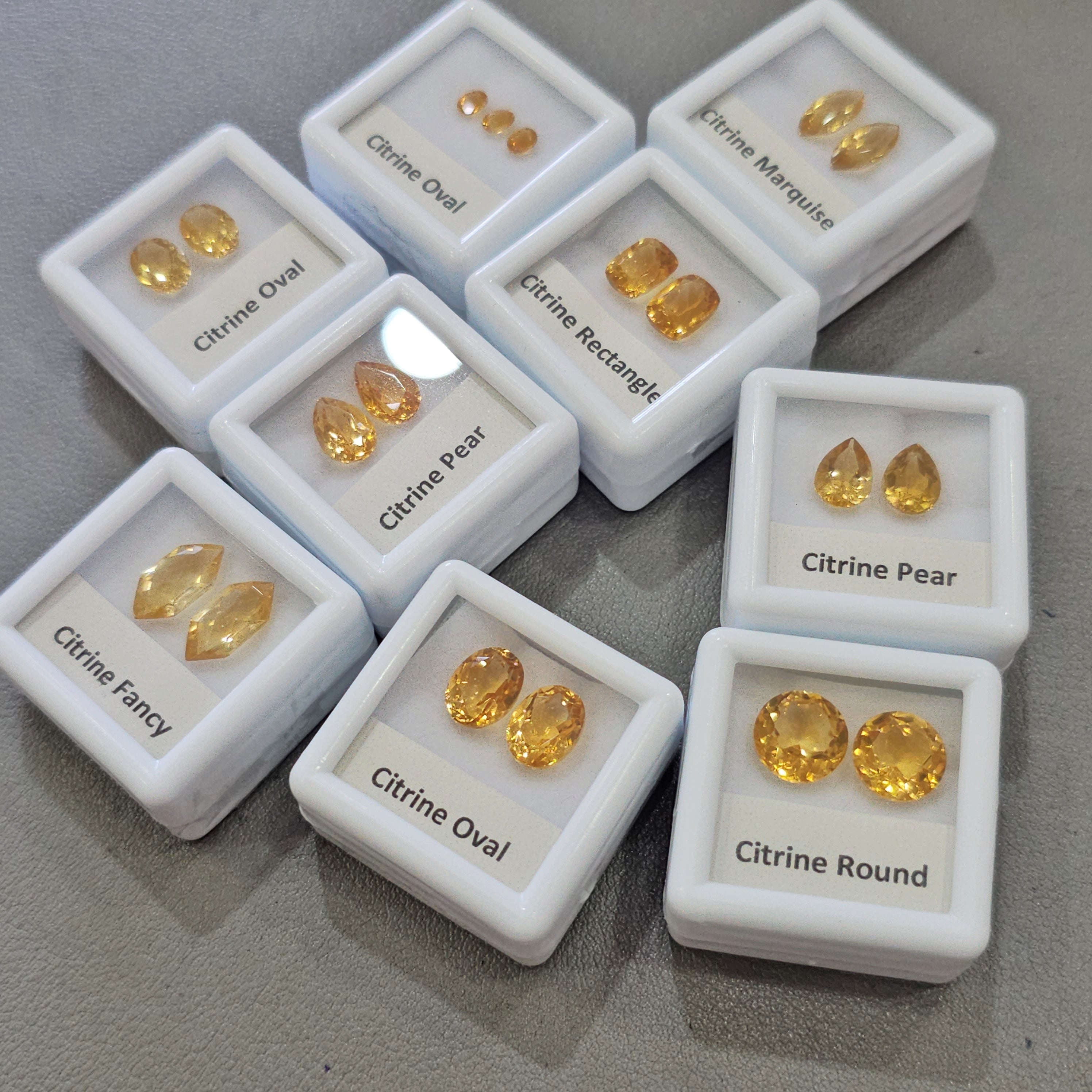 9 Pairs of Natural Citrine Faceted Stones | 4–8mm | Golden Yellow Sparkling Gems - The LabradoriteKing