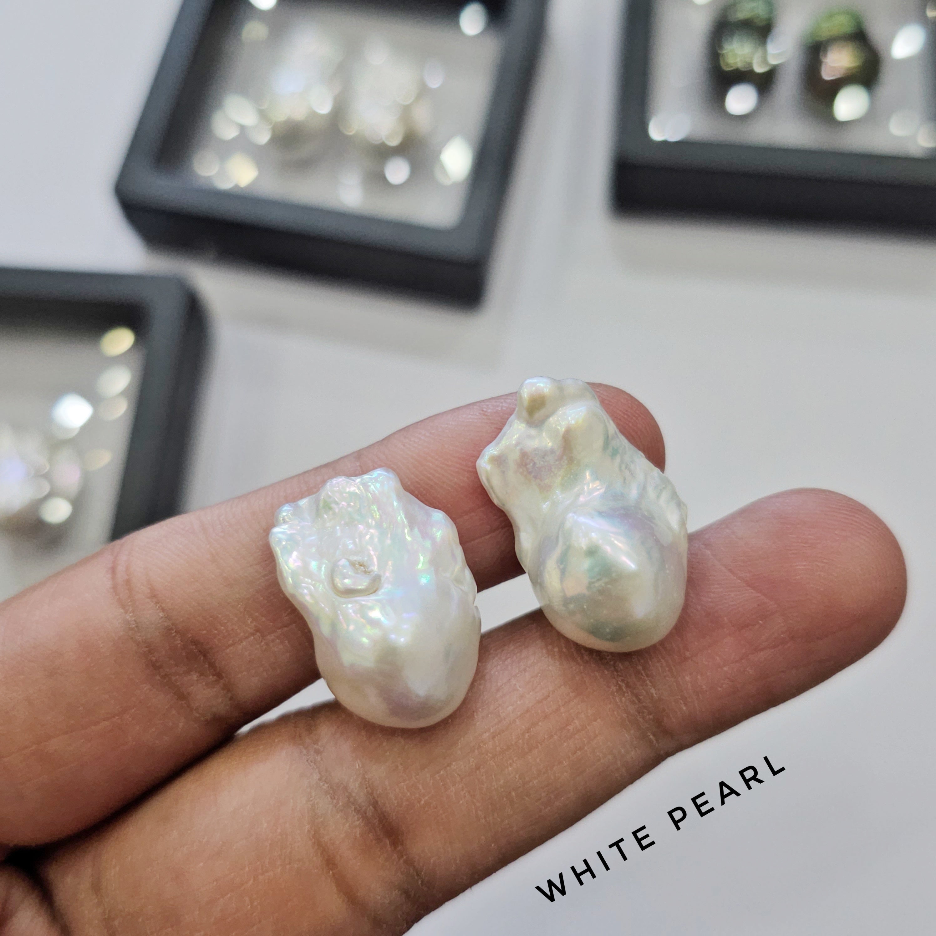 Baroque Freshwater Pearl Pair – Natural Irregular Shape | High Lustre - The LabradoriteKing