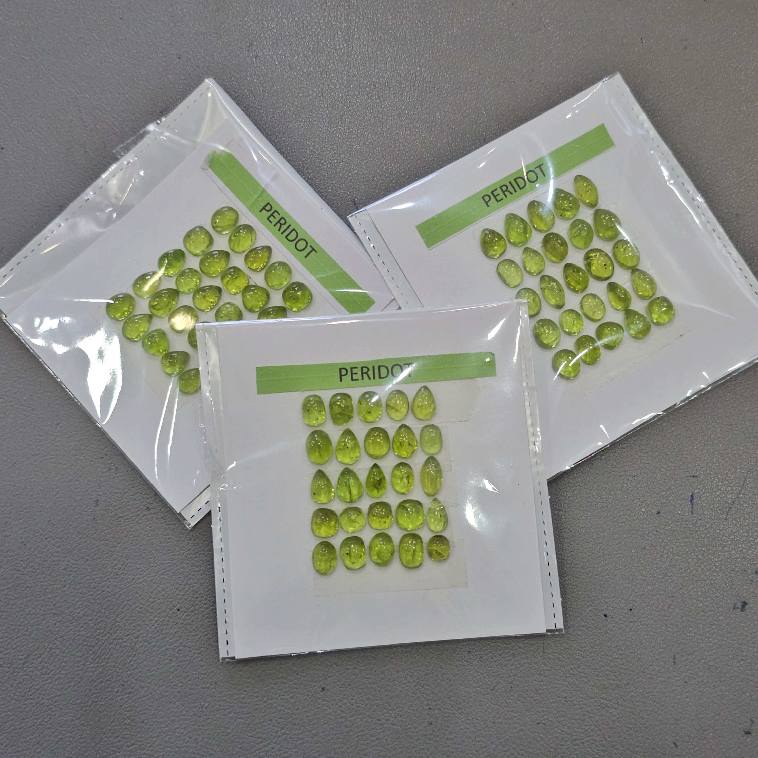 1 Cards Natural Peridot Cabochons | 6-12mm | Mix Shapes - The LabradoriteKing