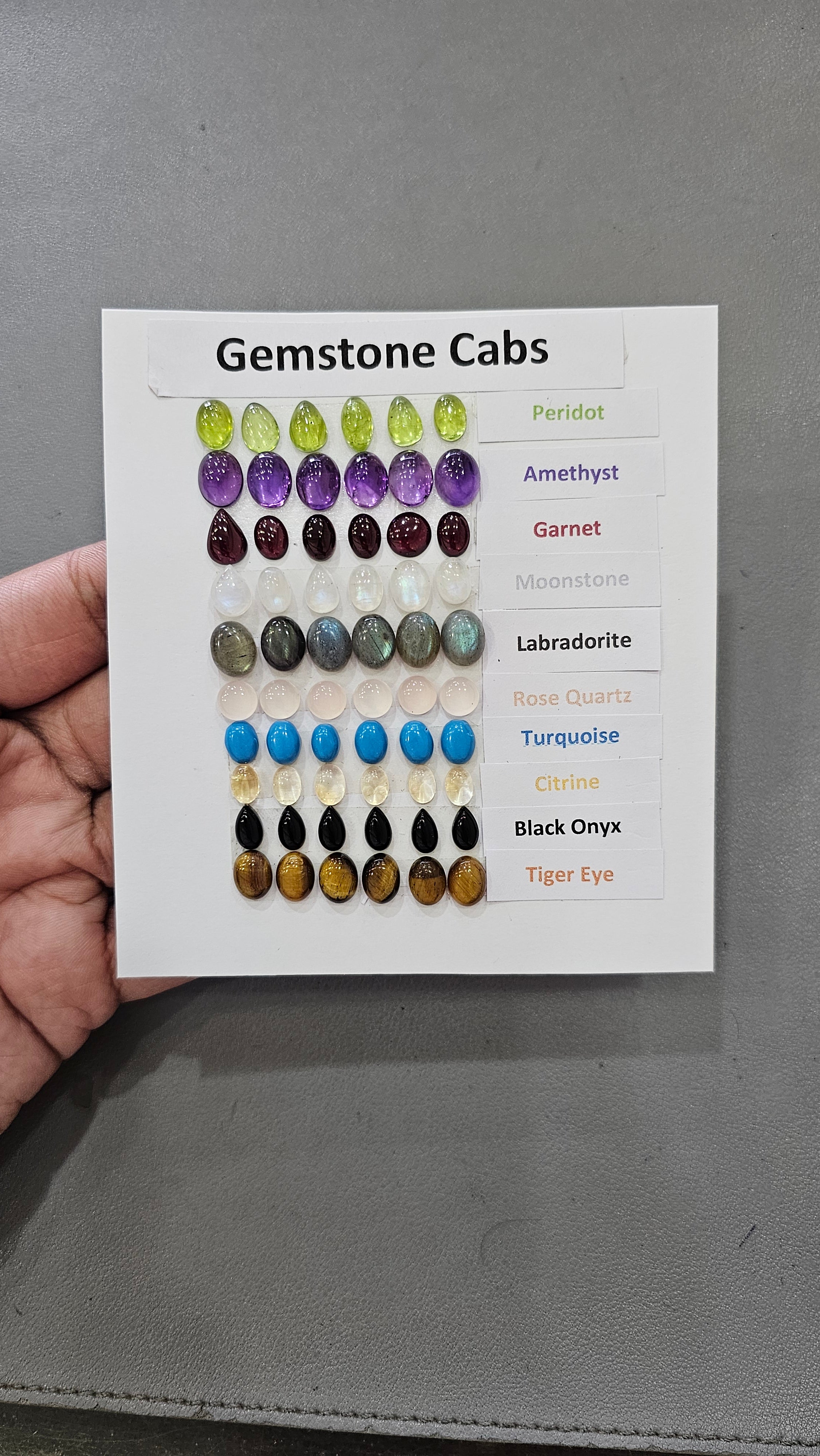 1 Card Natural Mix Gemstone Cabochons | 4–13mm | Multi-Stone Assortment | Polished Cabochons - The LabradoriteKing