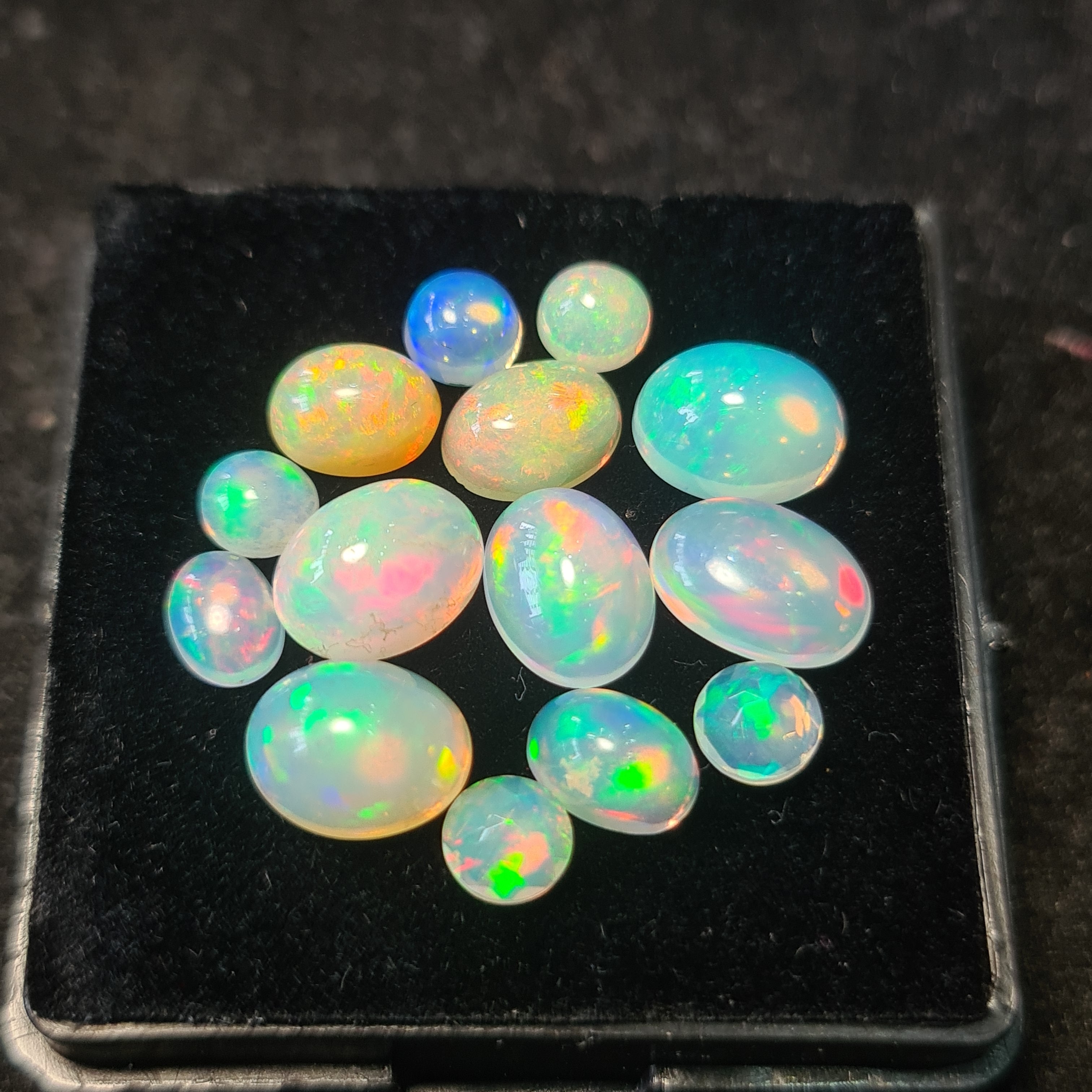 14Pcs of Natural Ethopian Opal Cabochons | 5–10mm | Shape-Mix - The LabradoriteKing