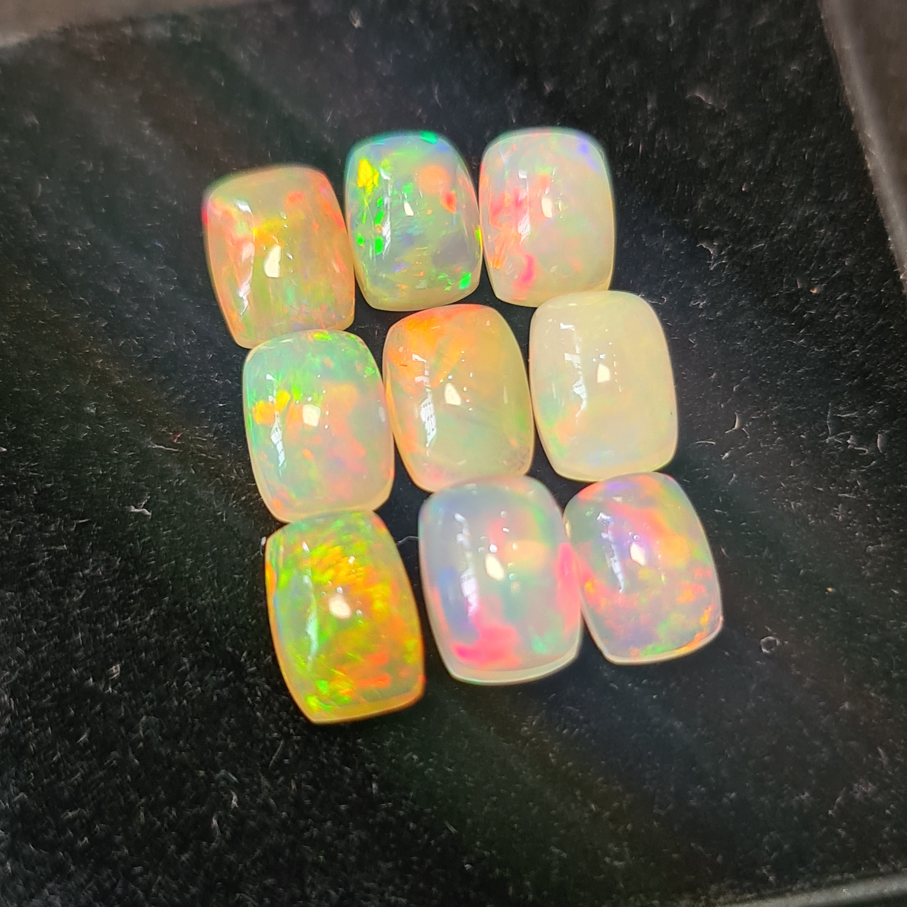 9Pcs of Natural Ethopian Opal Cabochons | 5–7mm | Shape-Reactangle - The LabradoriteKing