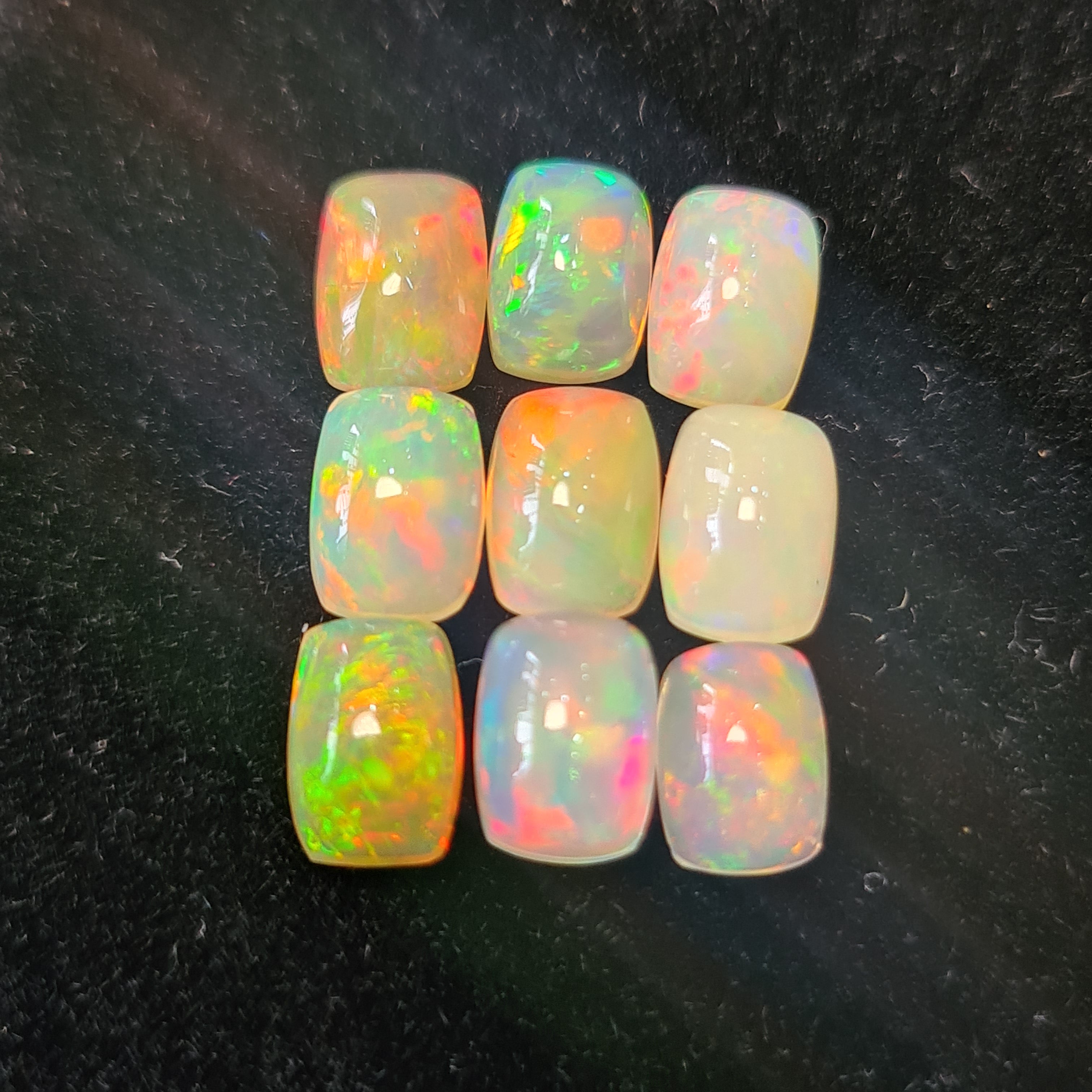 9Pcs of Natural Ethopian Opal Cabochons | 5–7mm | Shape-Reactangle - The LabradoriteKing