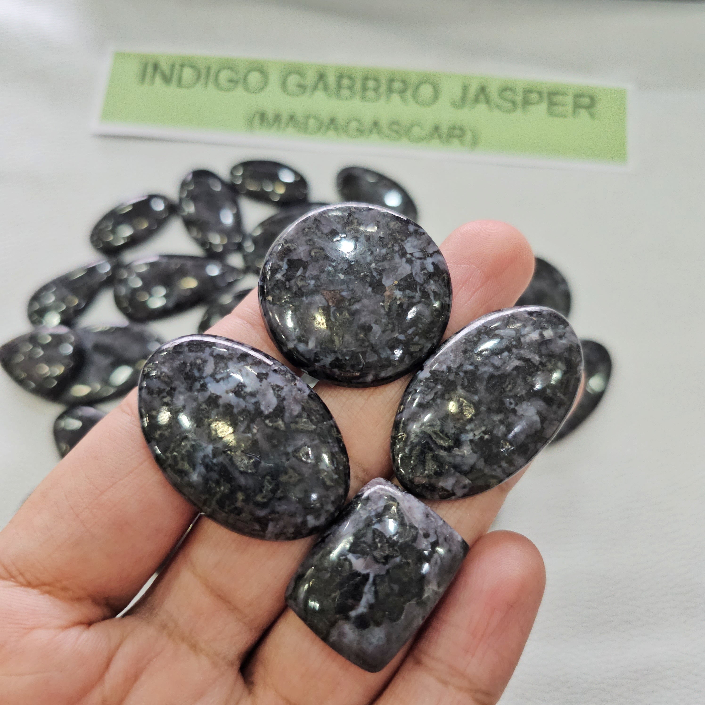 500 Grams Natural Indigo Gabbro Jasper Gemstones | 12 Pcs (Approx.) | 15–45mm - The LabradoriteKing
