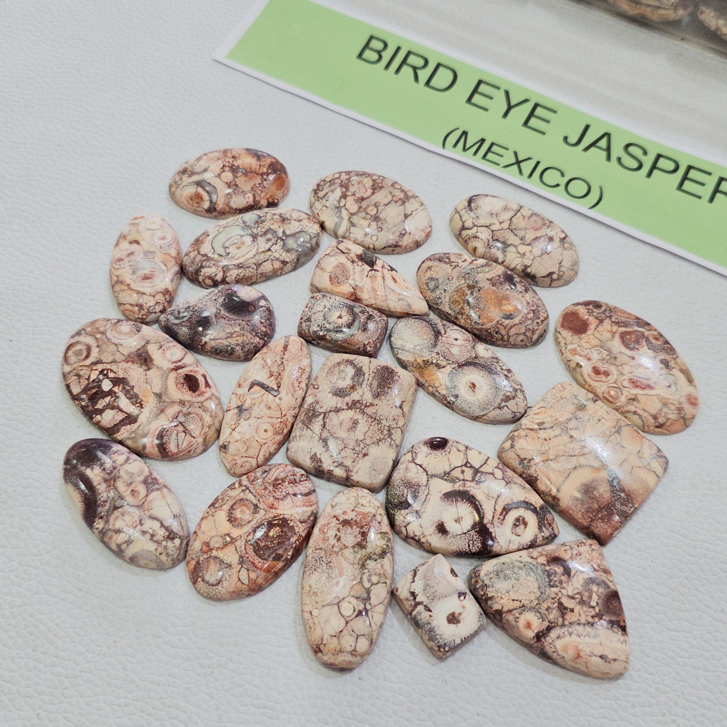 100 Grams Natural Bird Eye Jasper Gemstones | 15–20 Pcs | 15–45mm | Unique Pattern Stones - The LabradoriteKing