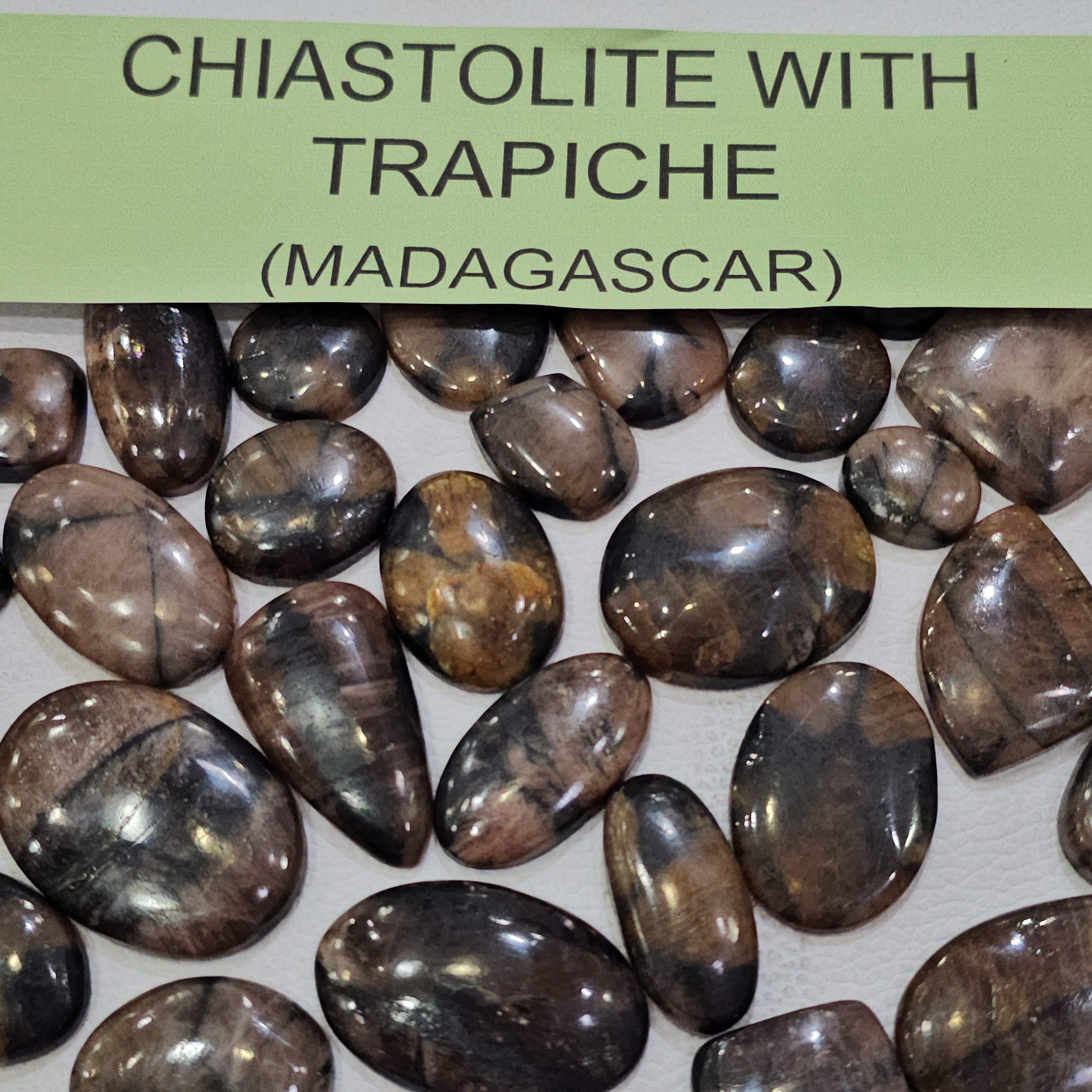 100 Grams Natural Chiastolite Trapiche Gemstones | 12 Pcs (Approx.) | 15–45mm | Cross Pattern Stones - The LabradoriteKing