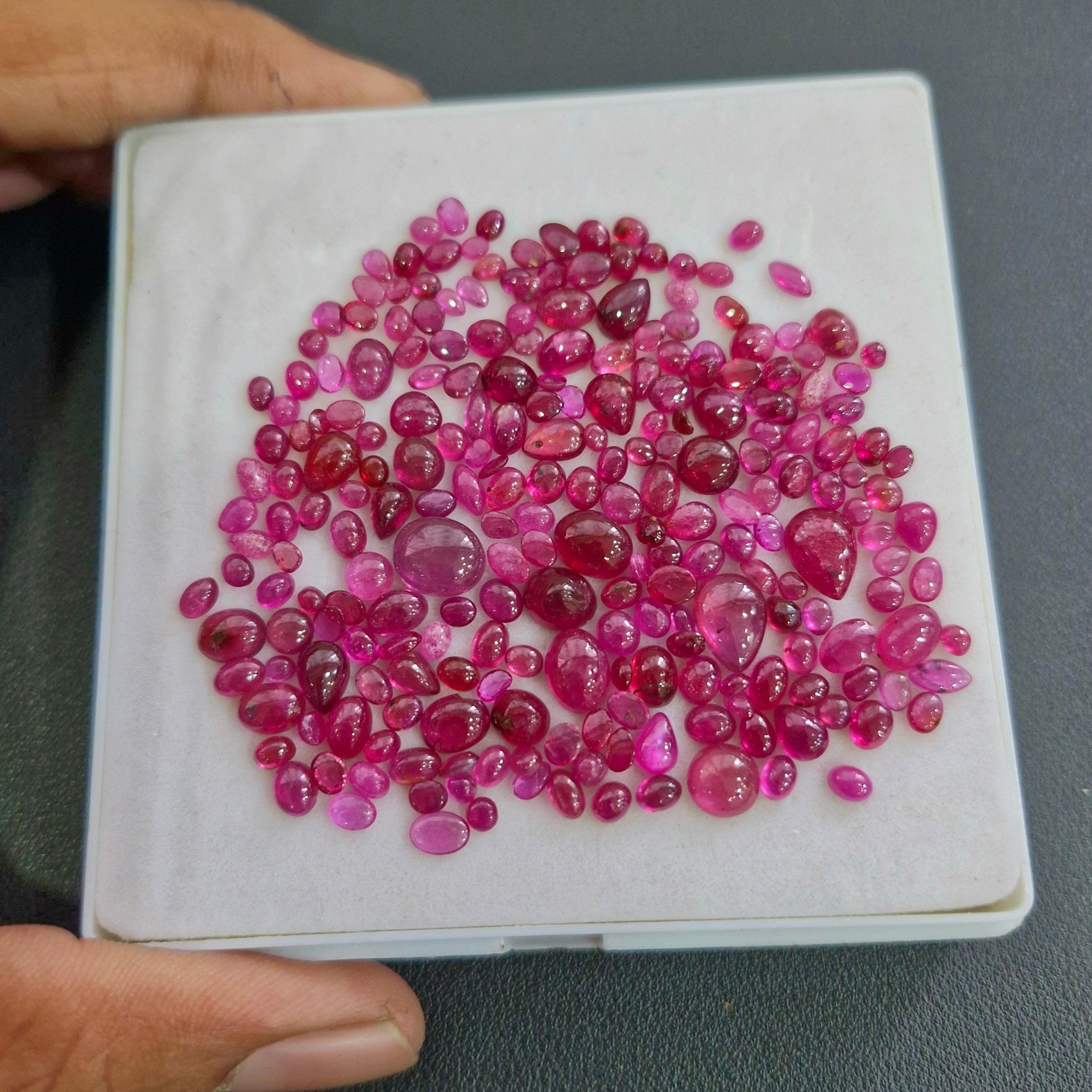 91cts of Natural Clearance Ruby Cabochons | Mix Shape | Size:2-9mm - The LabradoriteKing