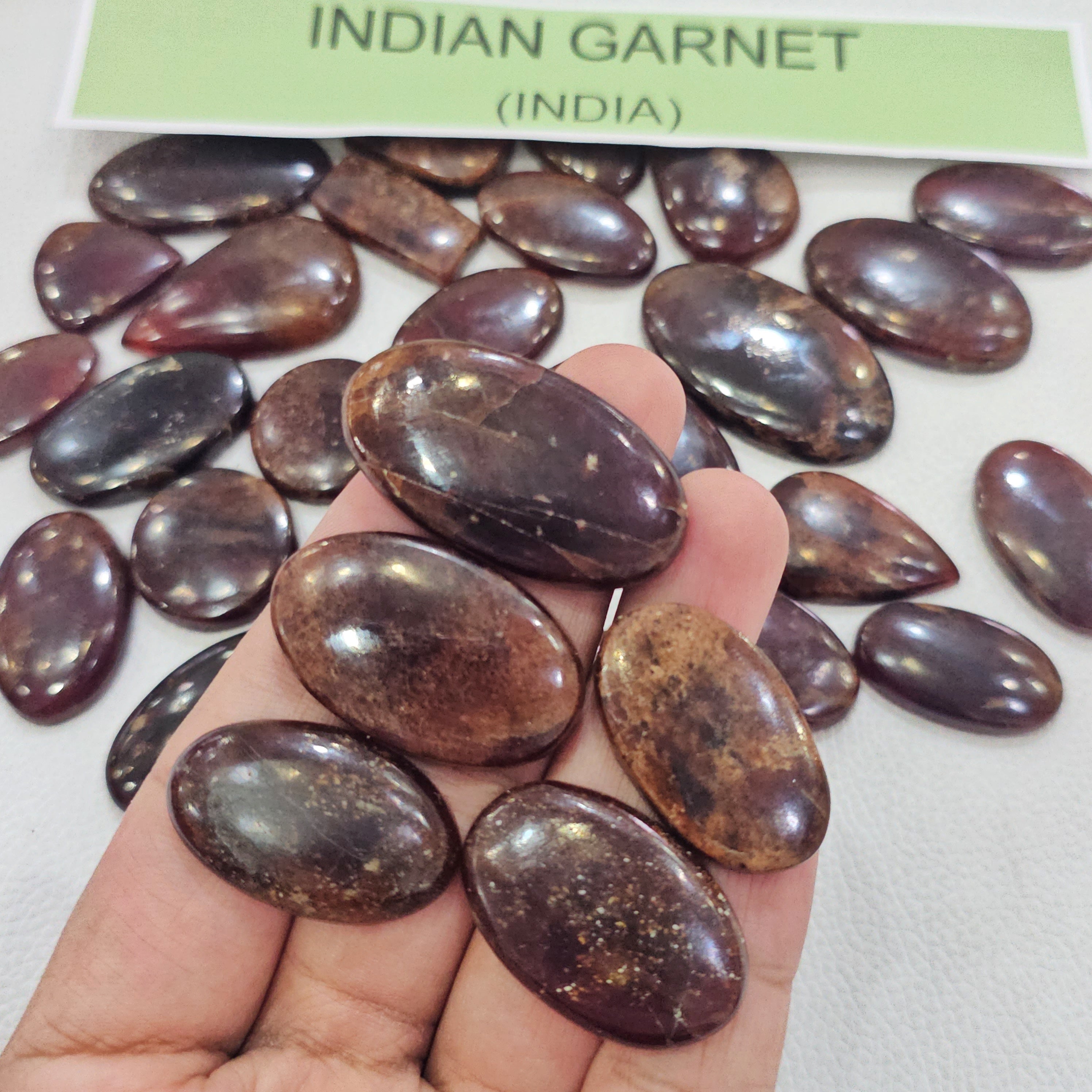 100 Grams Natural Indian Garnet Gemstones | 7–10 Pcs (Approx.) | 15–45mm | Deep Red Stones - The LabradoriteKing