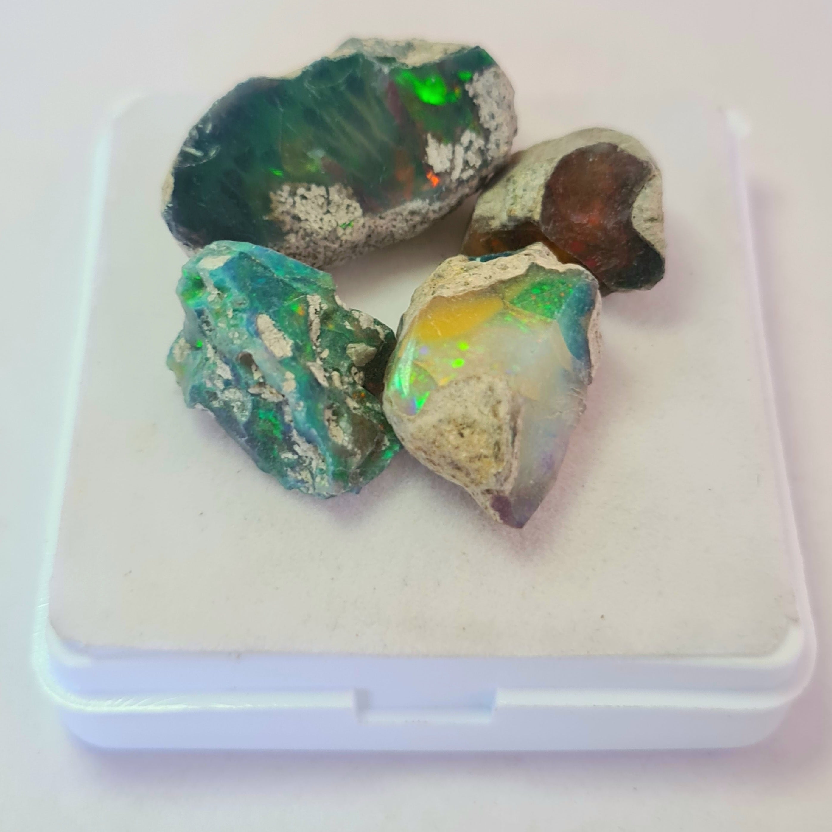 4 Pcs Natural Black Opal Rough | Sizes: 15-27mm - The LabradoriteKing