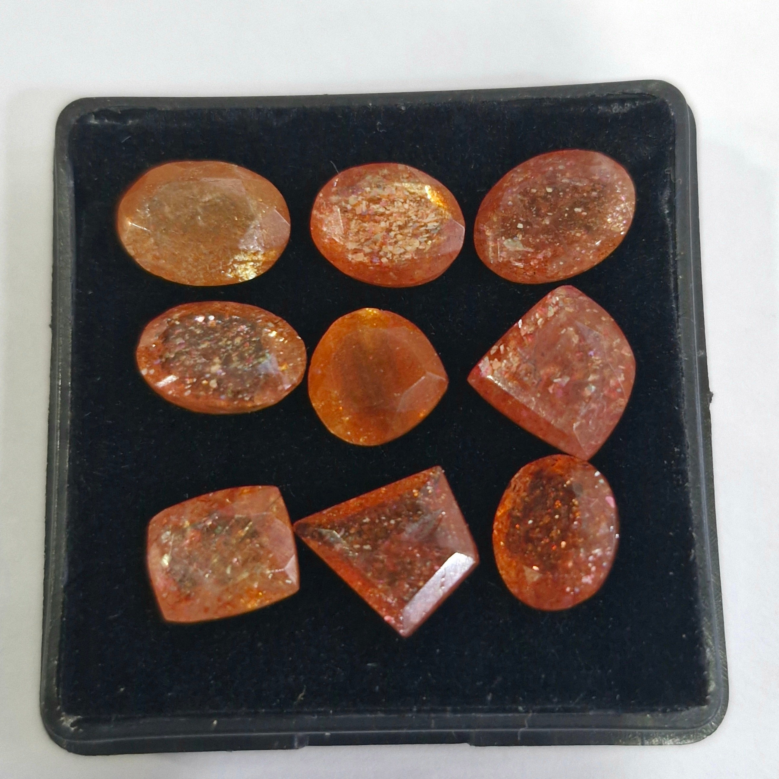 9 Pcs Natural Sunstone Faceted | Mix Shape | Size: 8-11mm - The LabradoriteKing