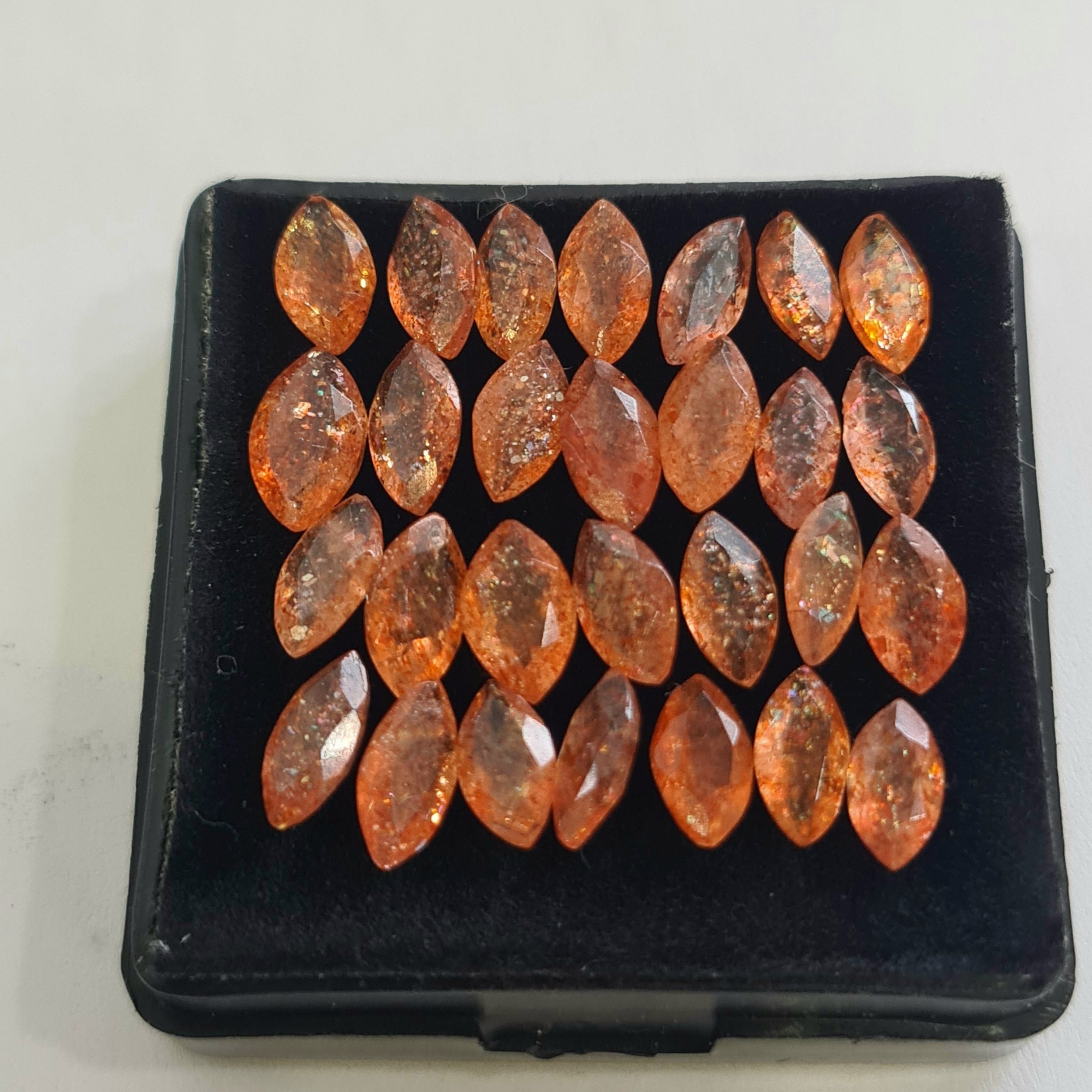 28 Pcs Natural Sunstone Faceted | Marquise Shape | Size: 7-9mm - The LabradoriteKing