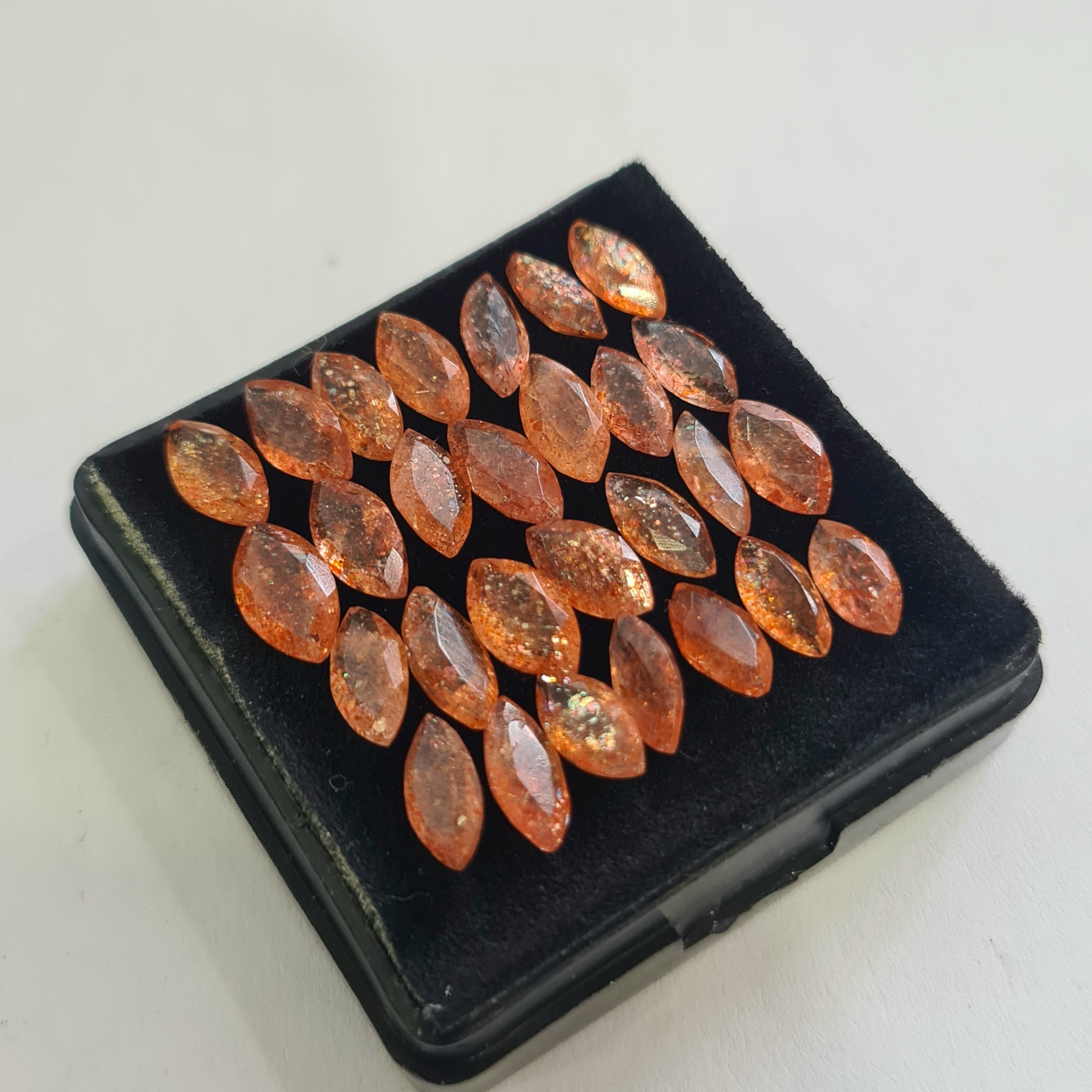 28 Pcs Natural Sunstone Faceted | Marquise Shape | Size: 7-9mm - The LabradoriteKing