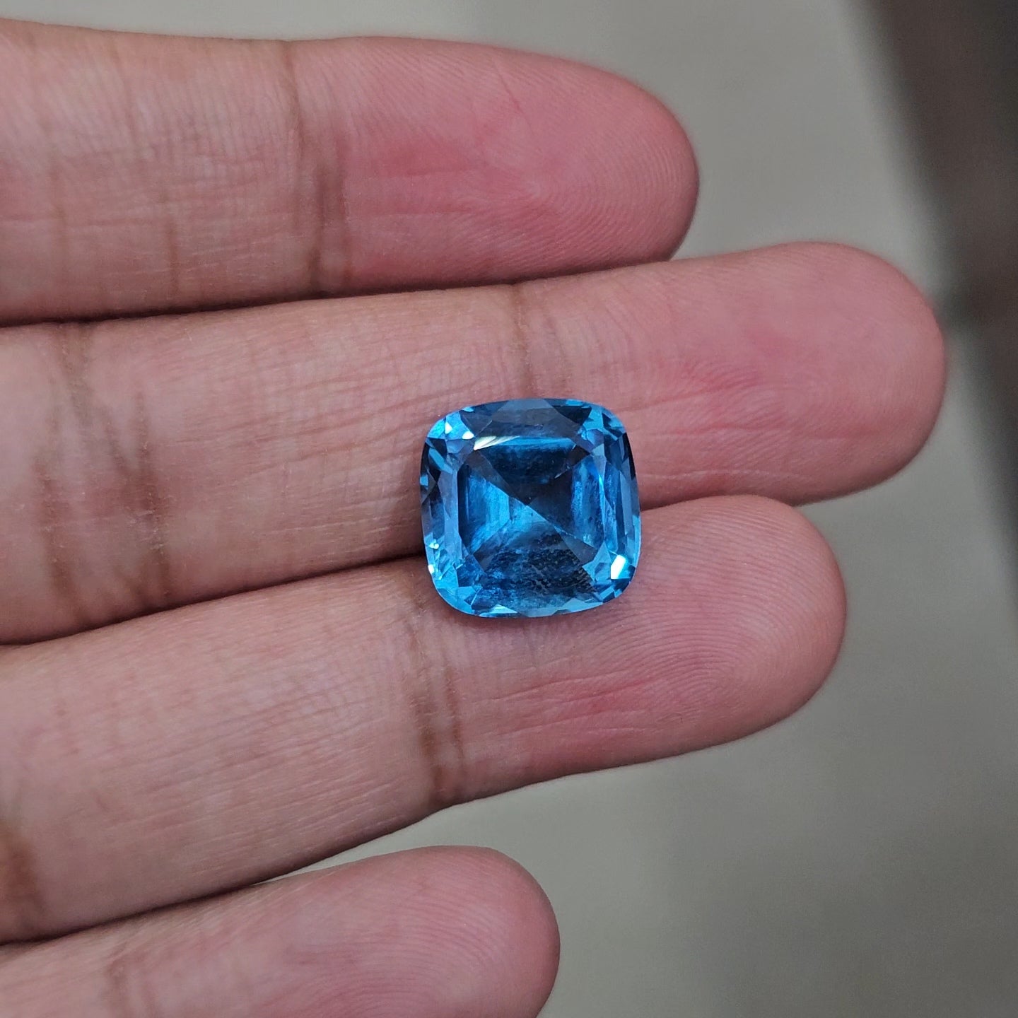 Natural Swiss Blue Topaz Faceted | Square | 13mm - The LabradoriteKing