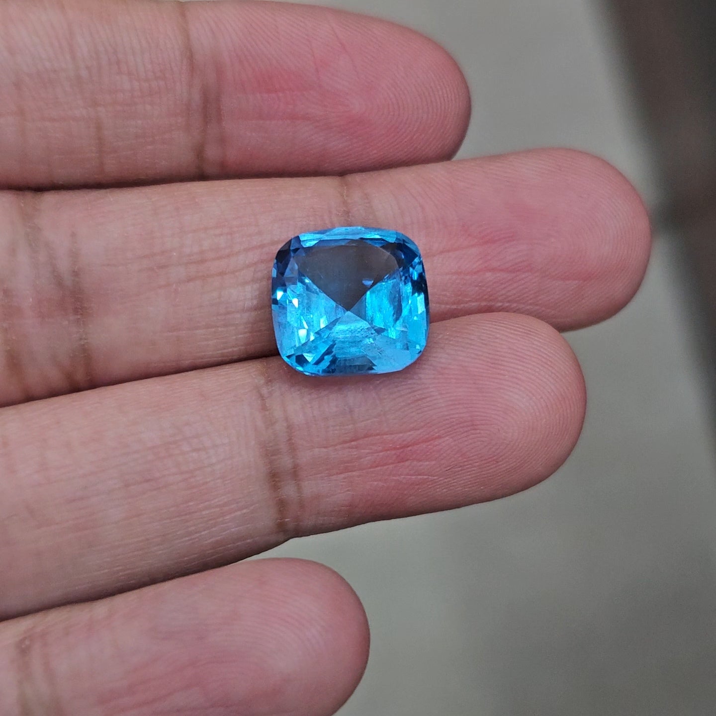 Natural Swiss Blue Topaz Faceted | Square | 13mm - The LabradoriteKing