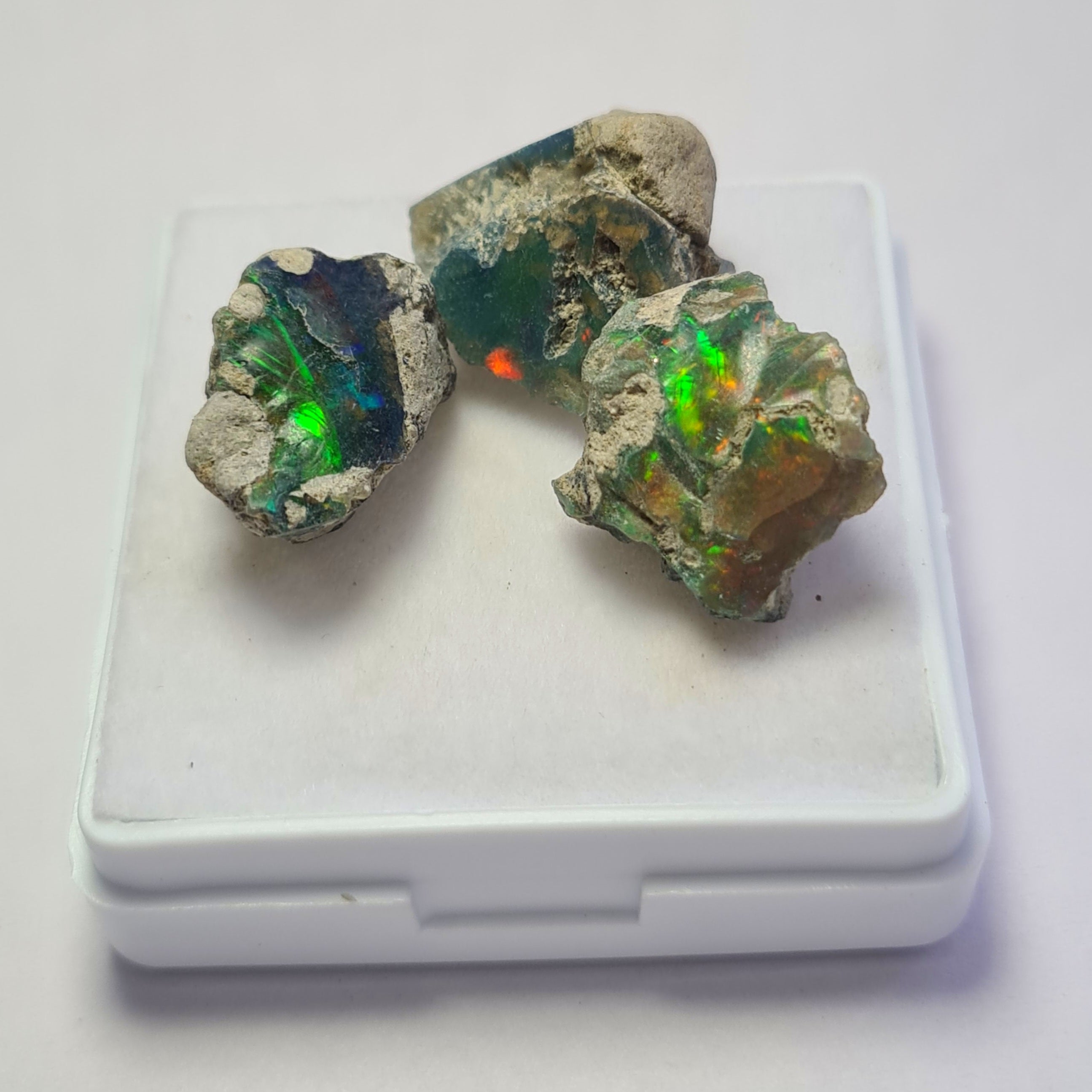 3 Pcs of Natural Black Opal Rough | Sizes: 15-16mm