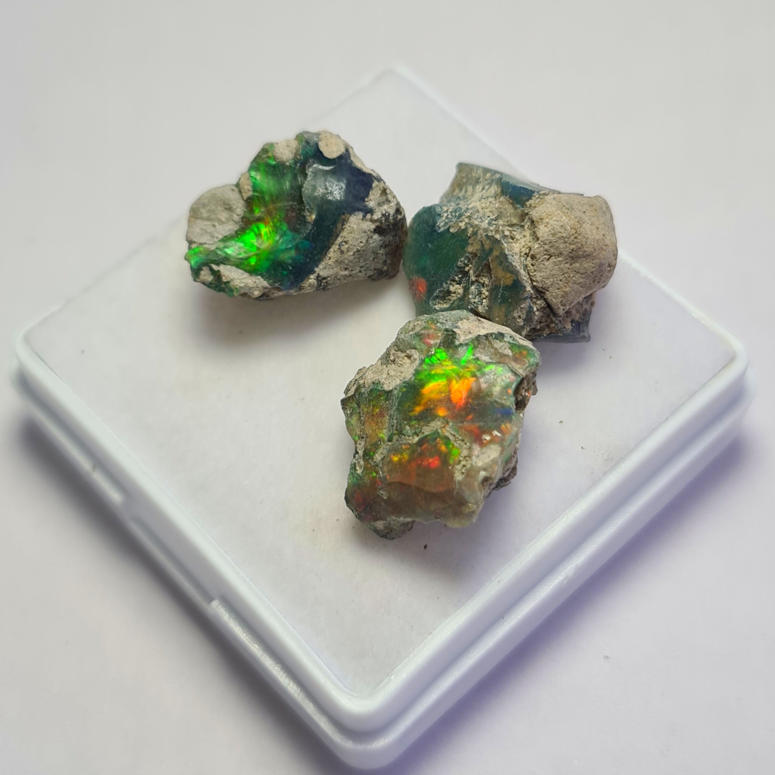 3 Pcs of Natural Black Opal Rough | Sizes: 15-16mm