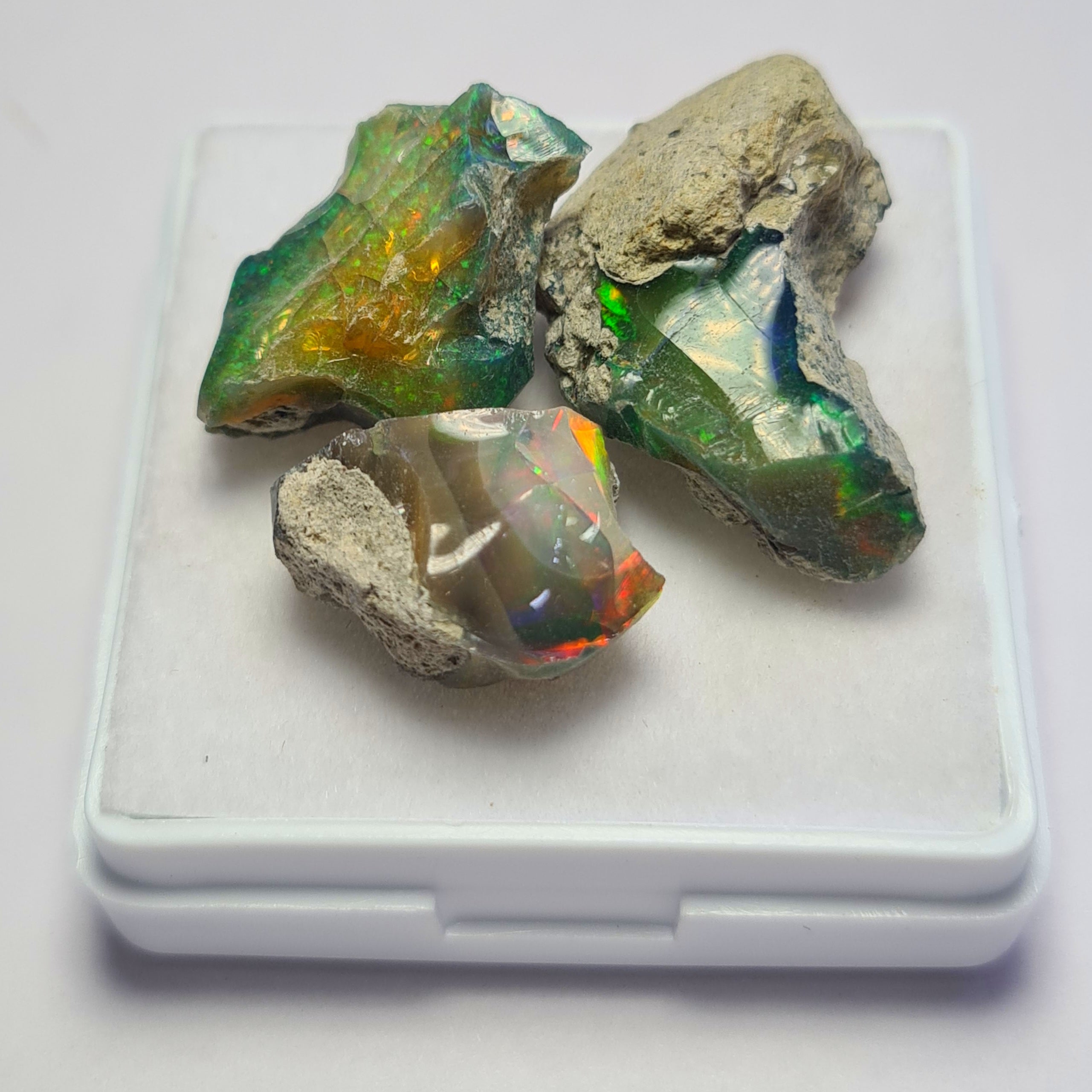 3 Pcs of Natural Black Opal Rough | Sizes: 15-27mm