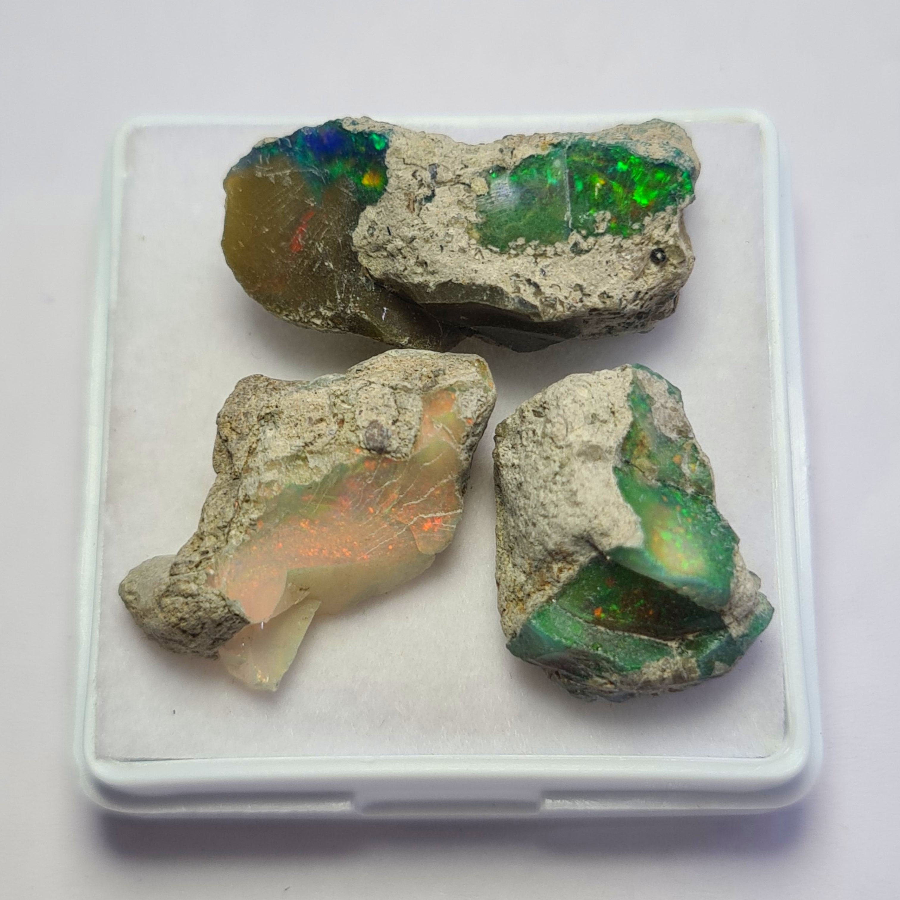 3 Pcs of Natural Black Opal Rough | Sizes: 17-27mm