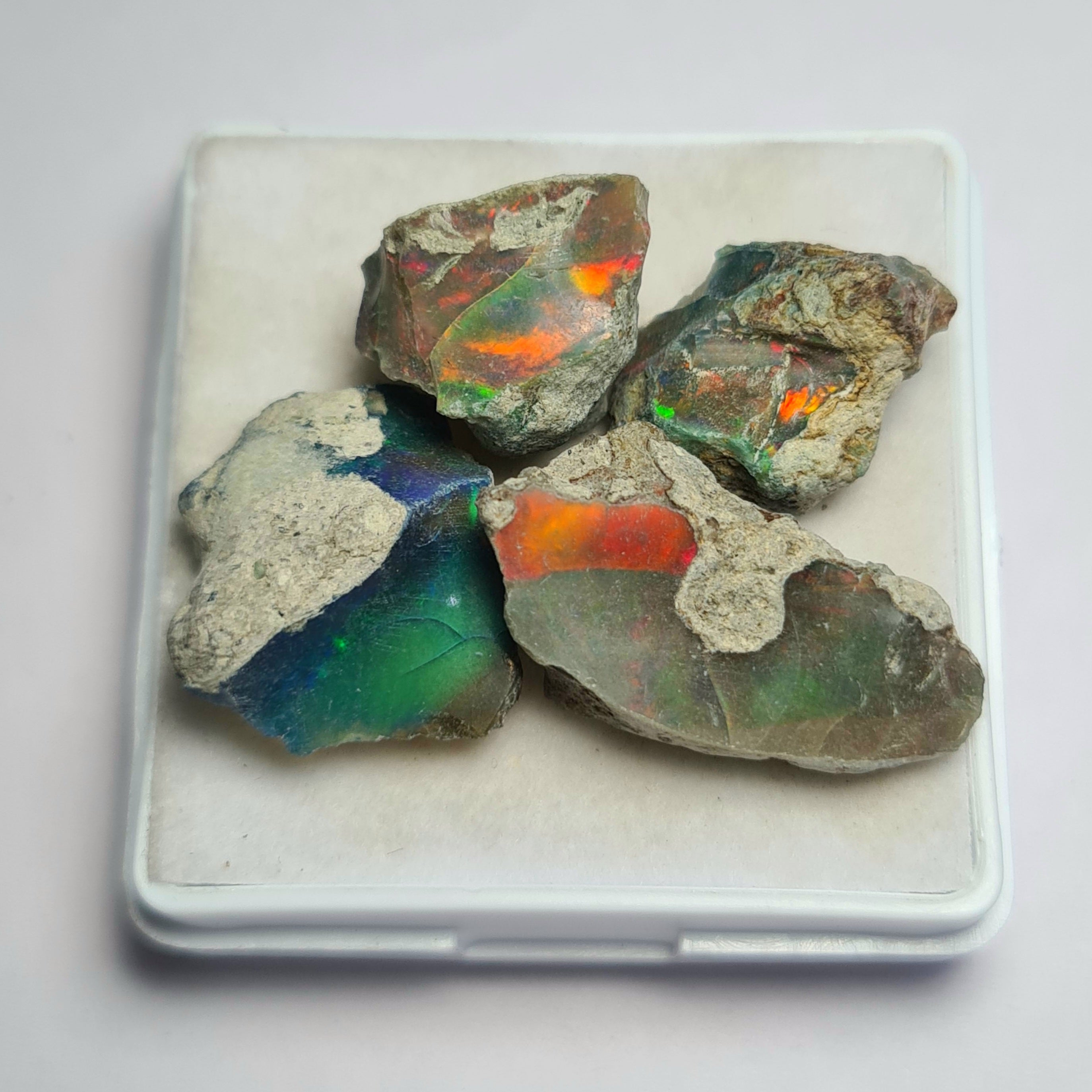 4 Pcs of Natural Black Opal Rough | Sizes: 13-25mm